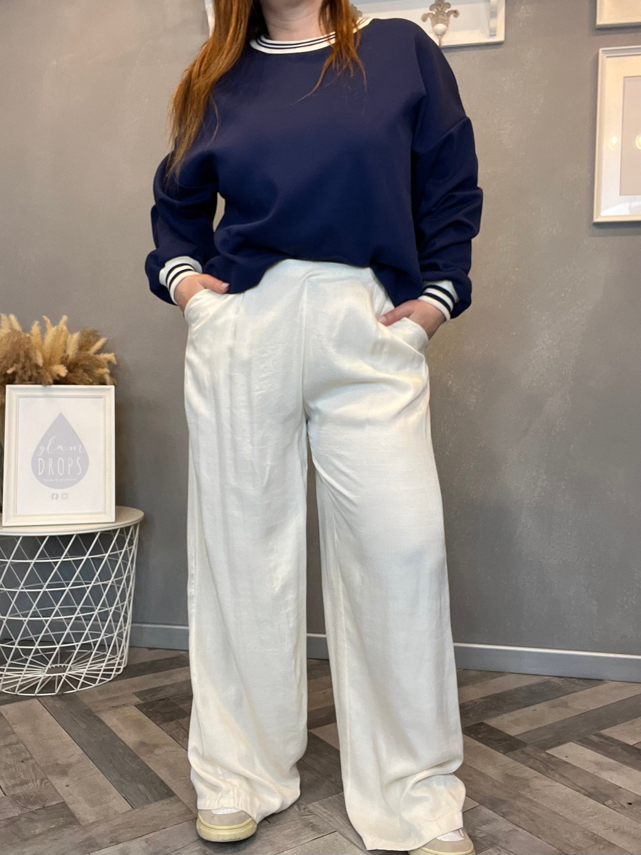 Lumina pantaloni wide leg in tessuto leggero
