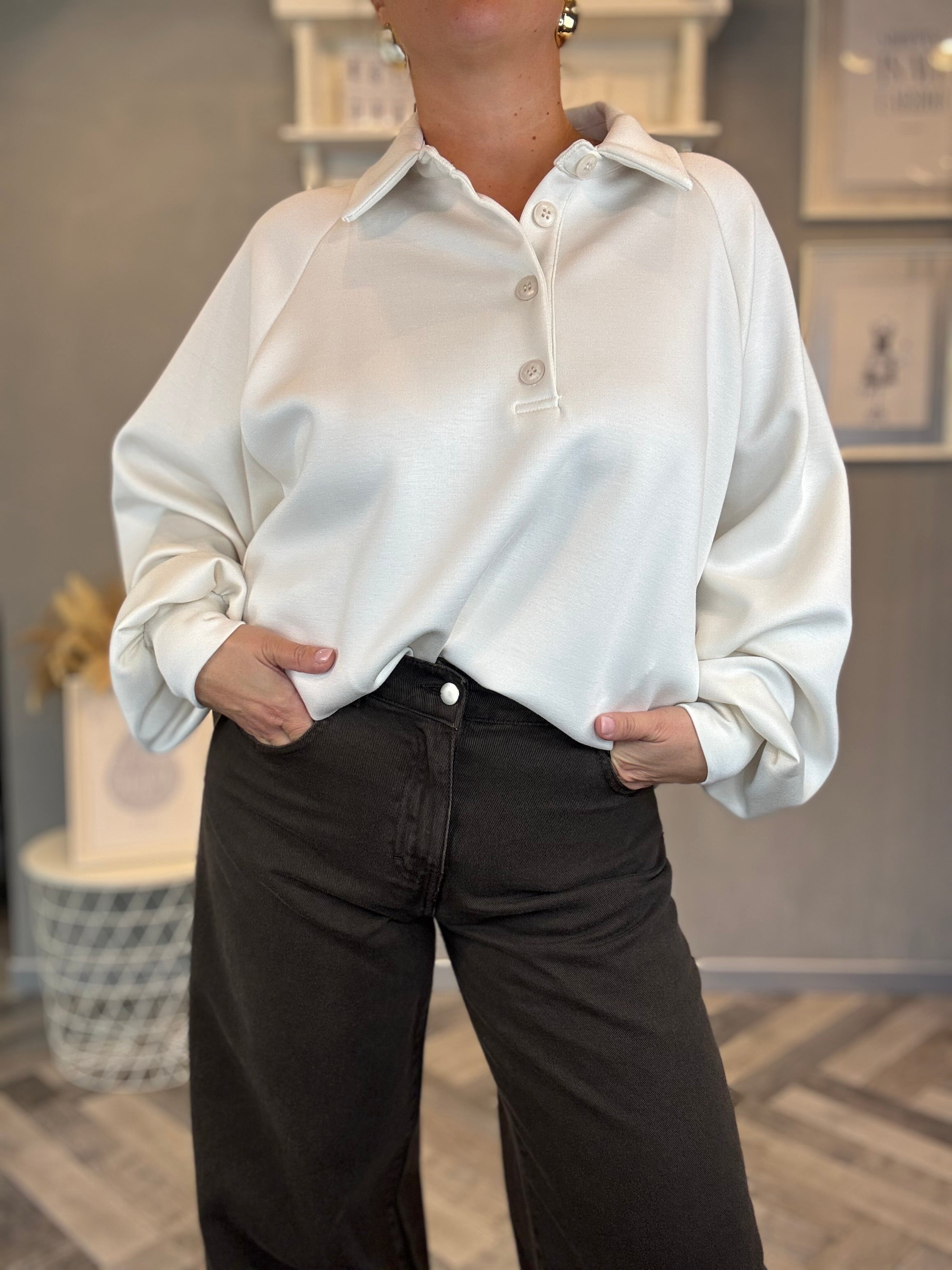 Lumina felpa polo panna