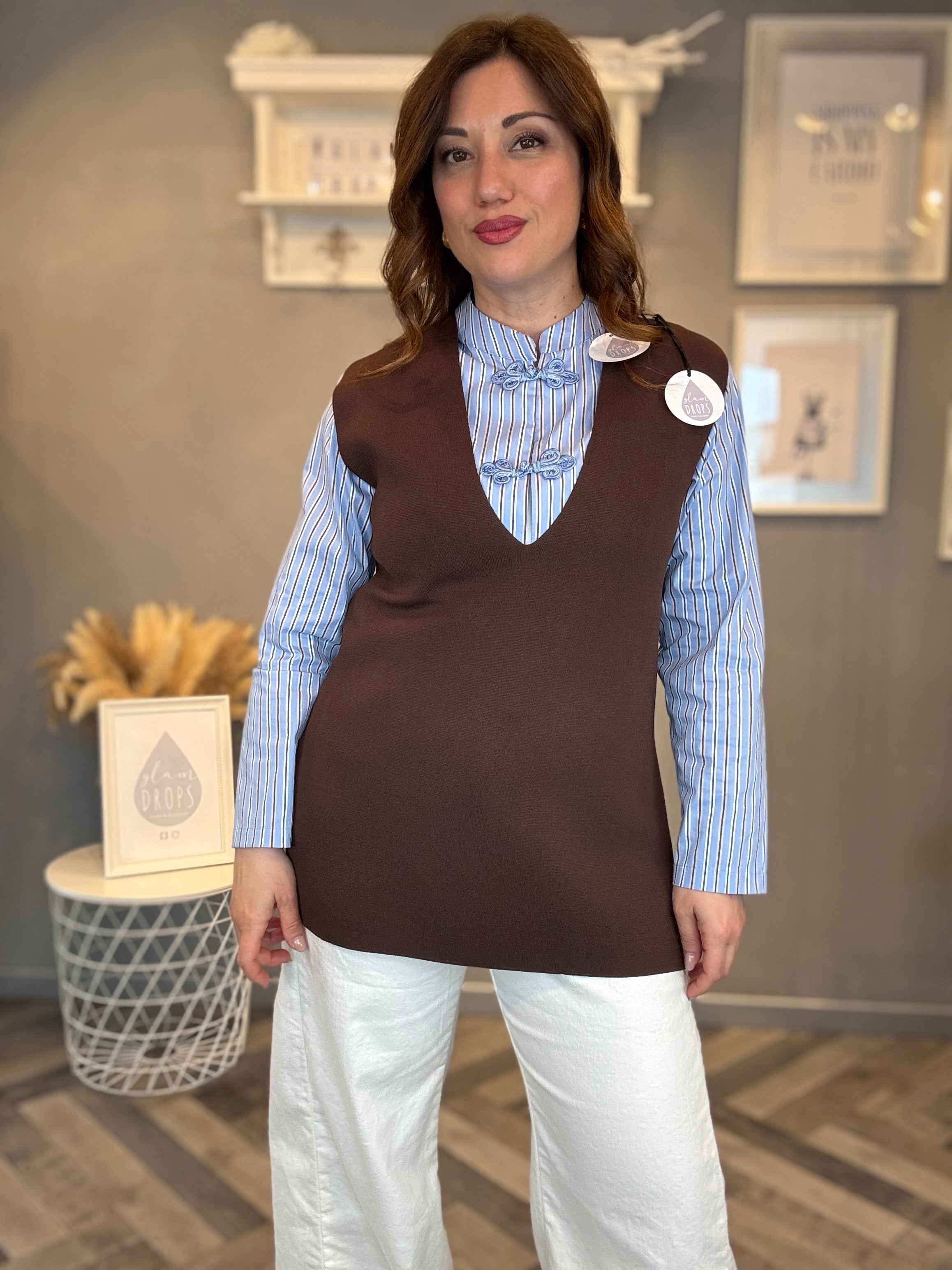 Gilet chic essential cioccolato