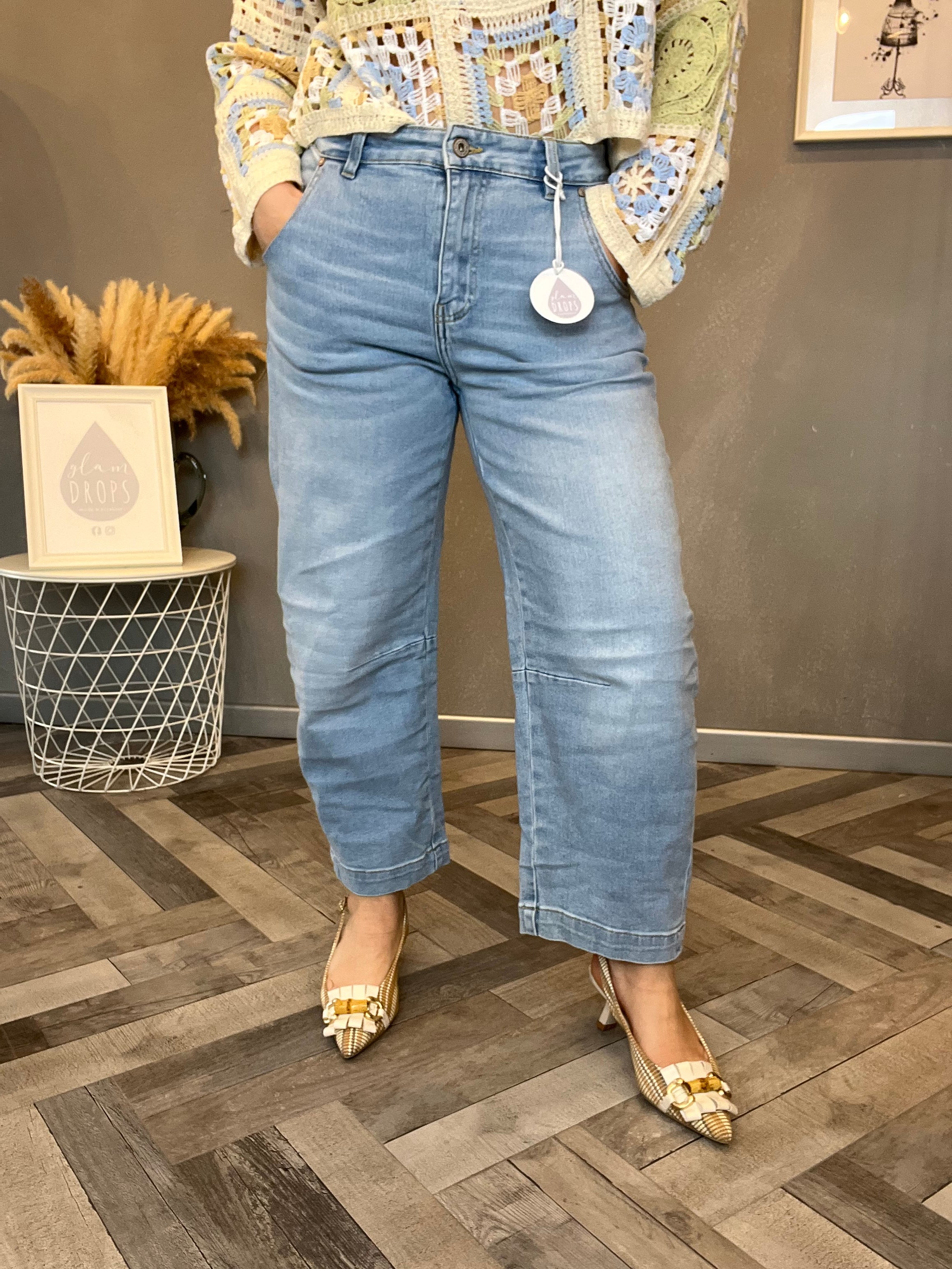 Jeans barrel cropped