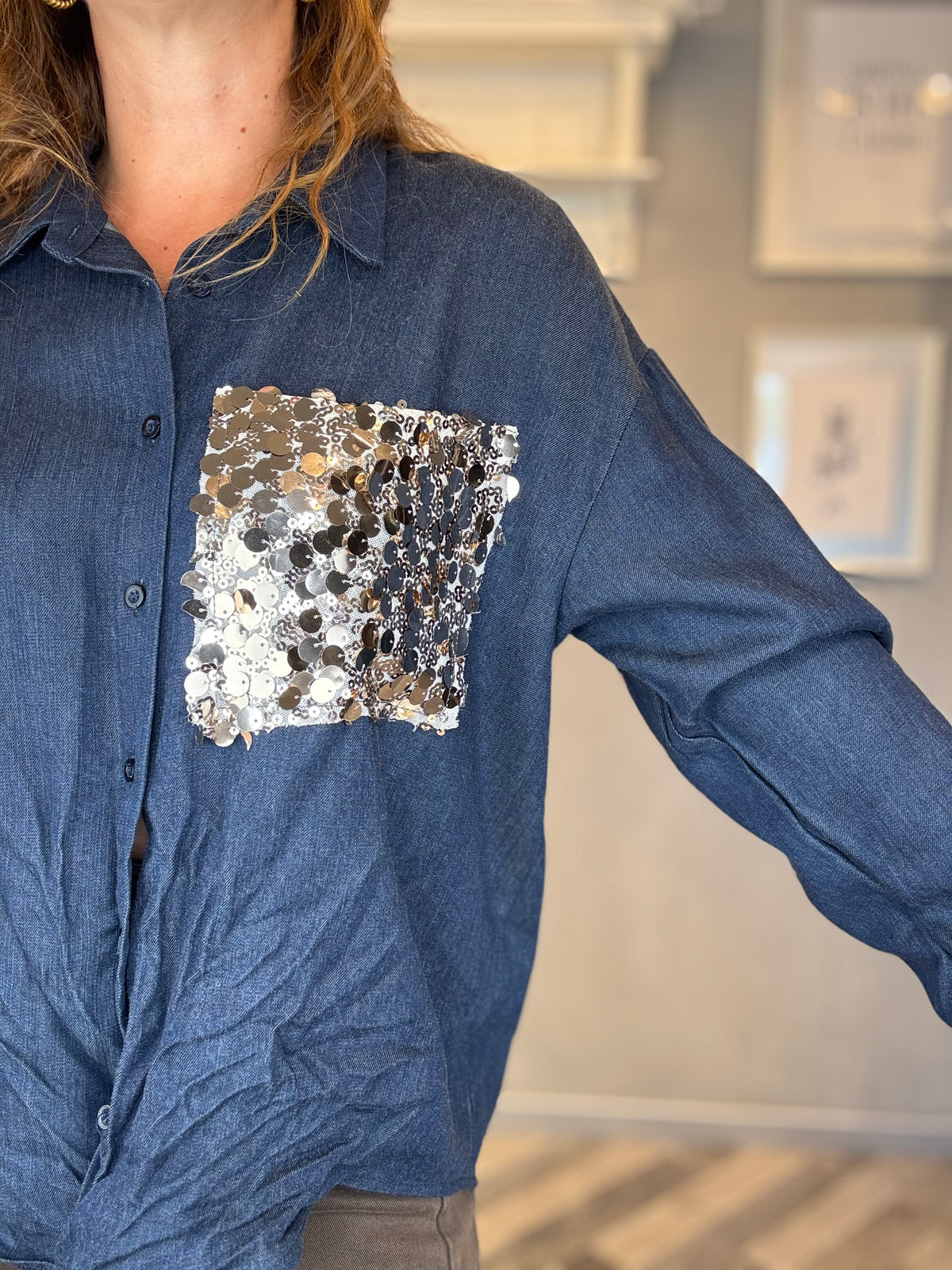 Camicia Sparkle Poket denim