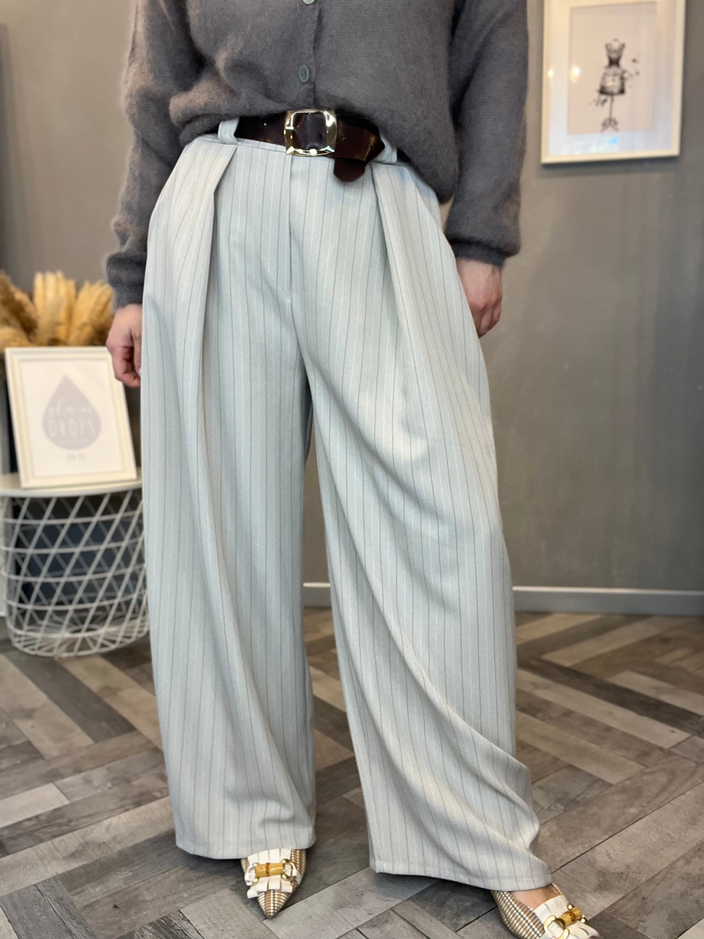 Tailleur a righe sabbia