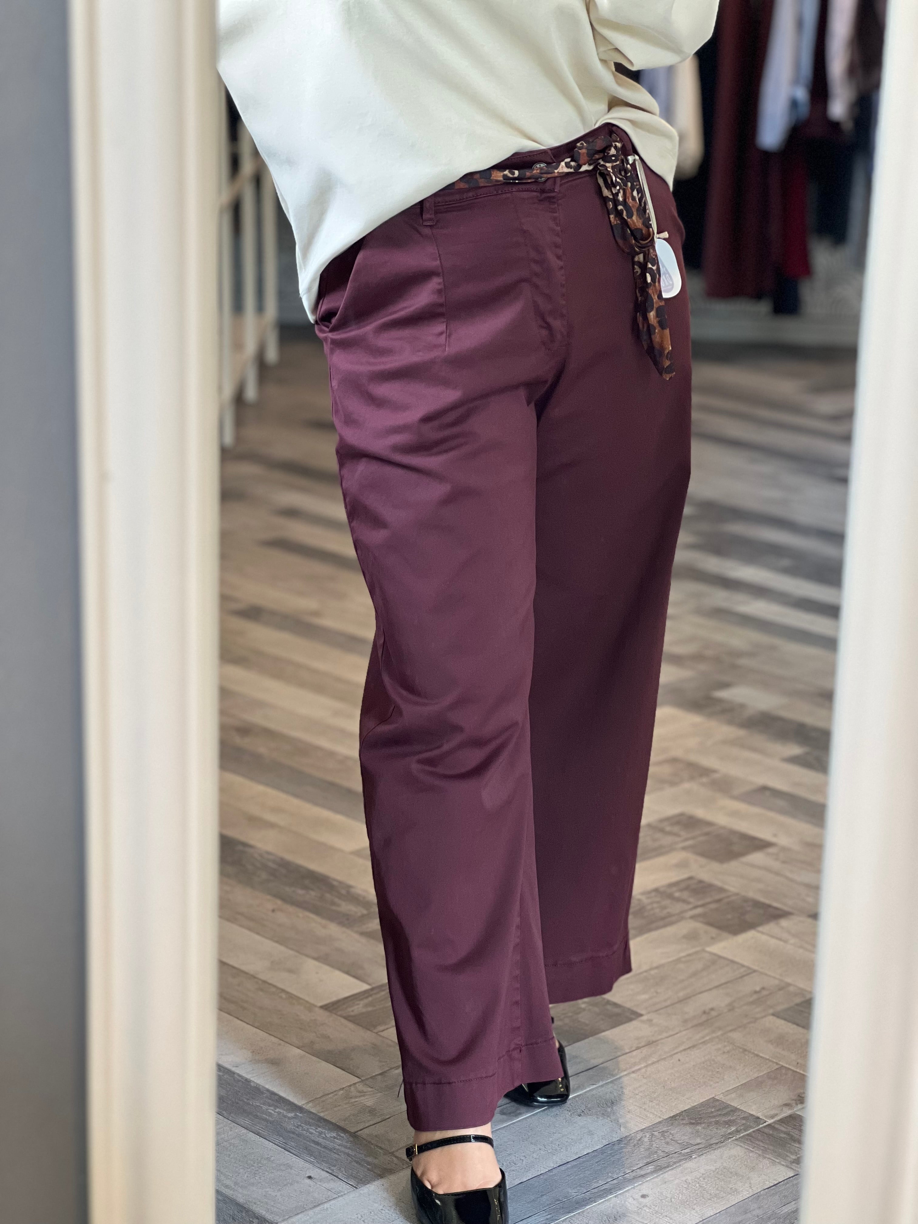 Pantalone palazzo con fusciacca leopardata