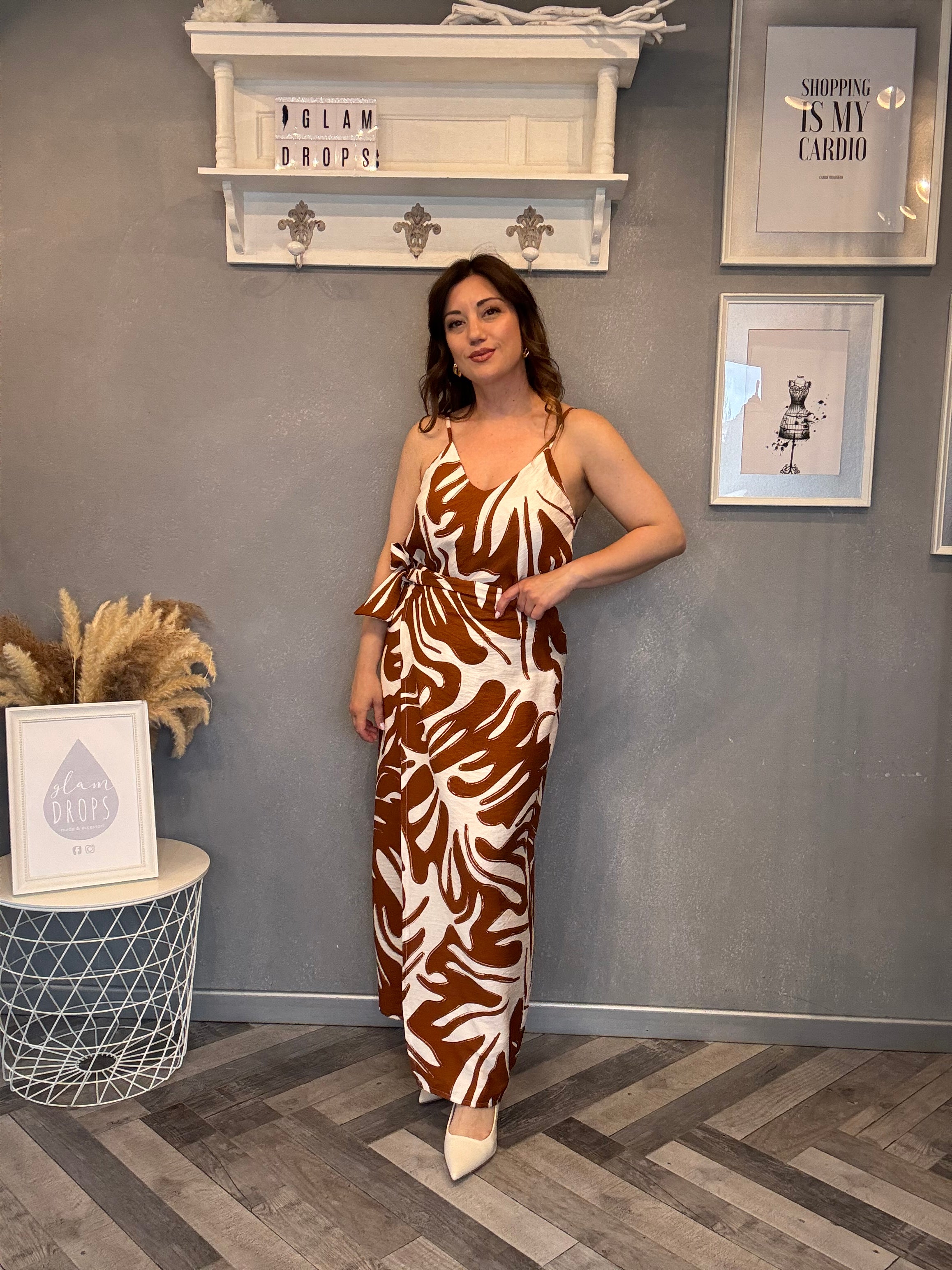 Coordinato Tropical chic cuoio