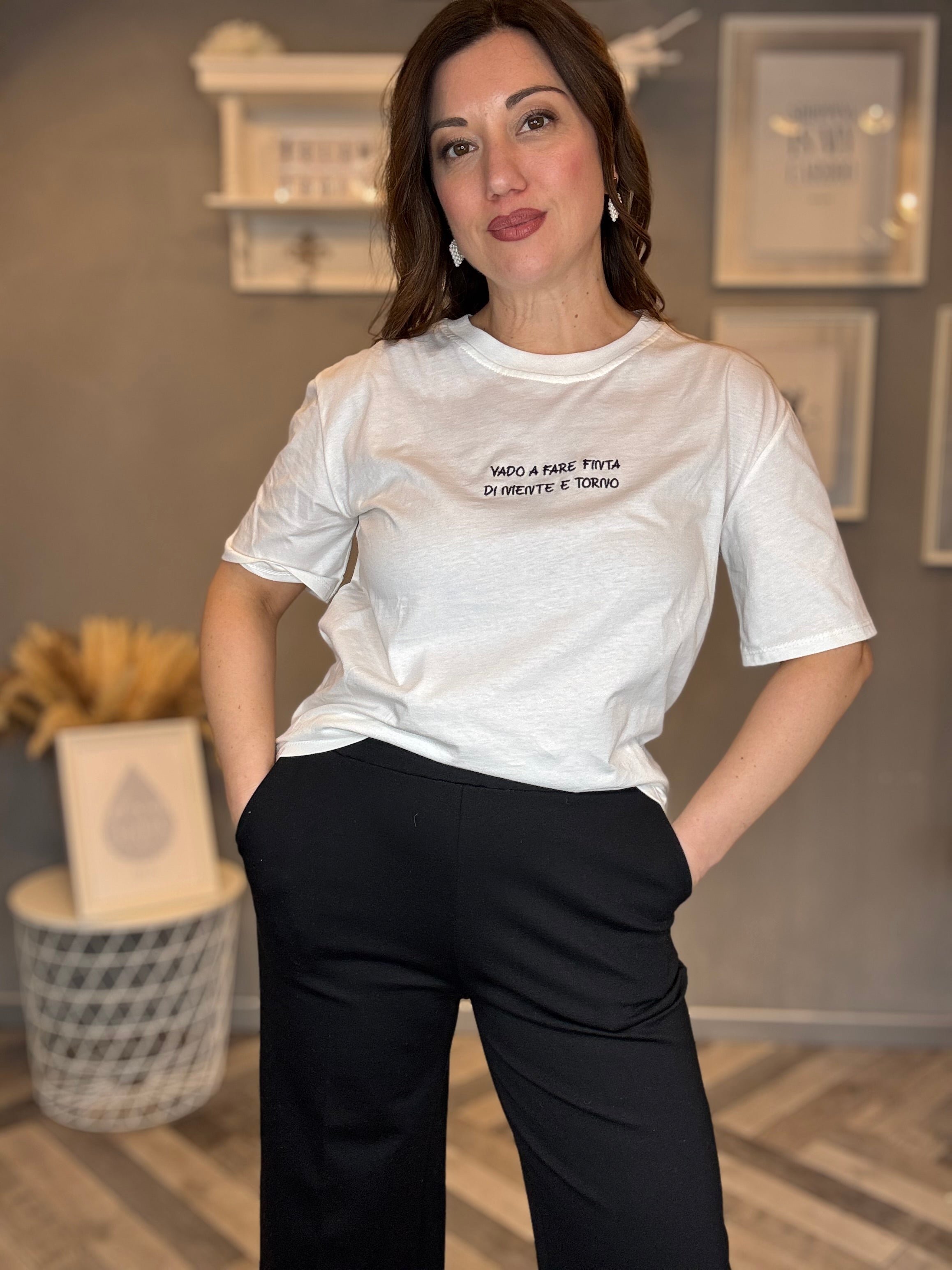 T-shirt Vado a fare finta nero