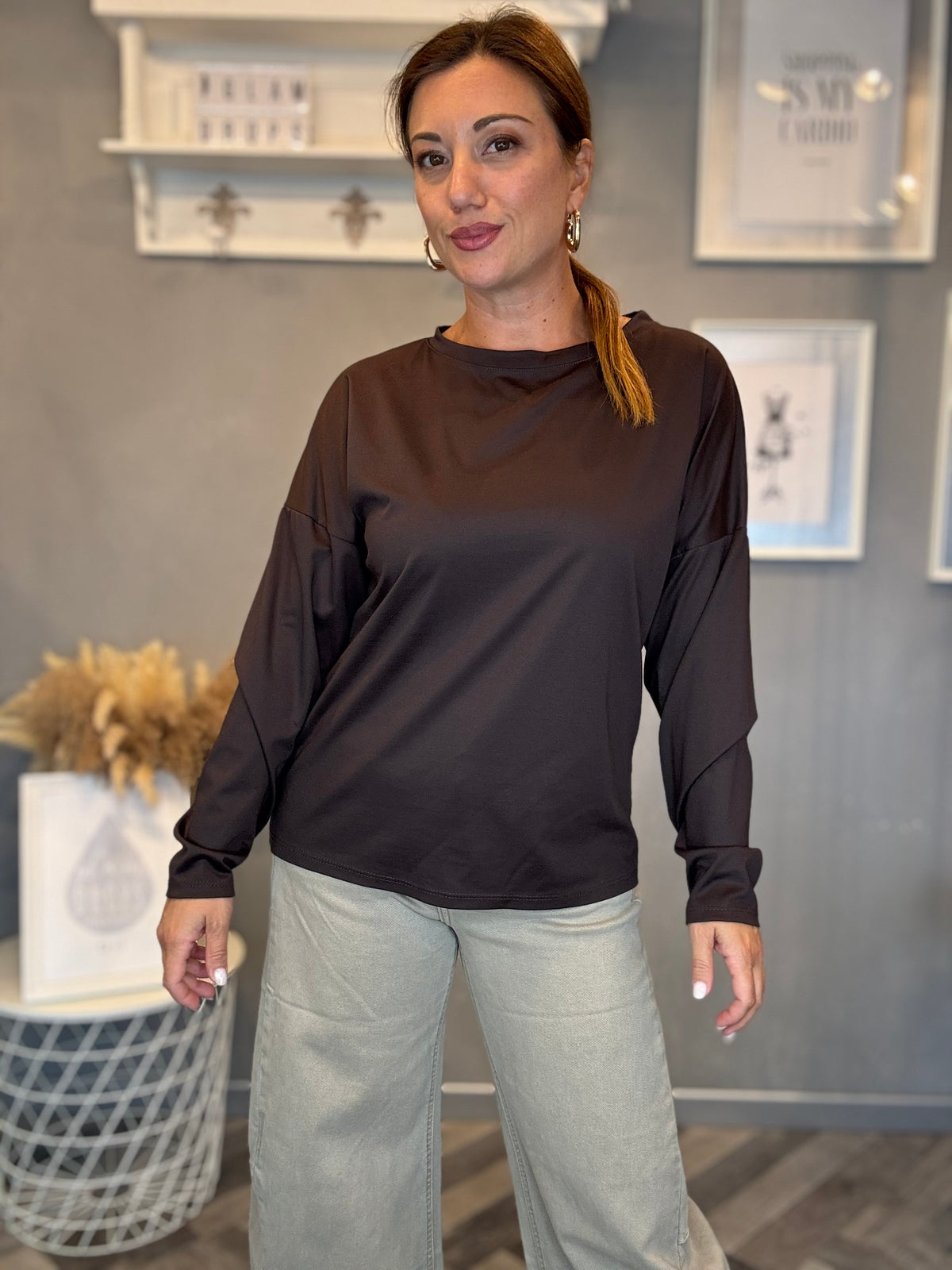 Maglia Essential girocollo moro