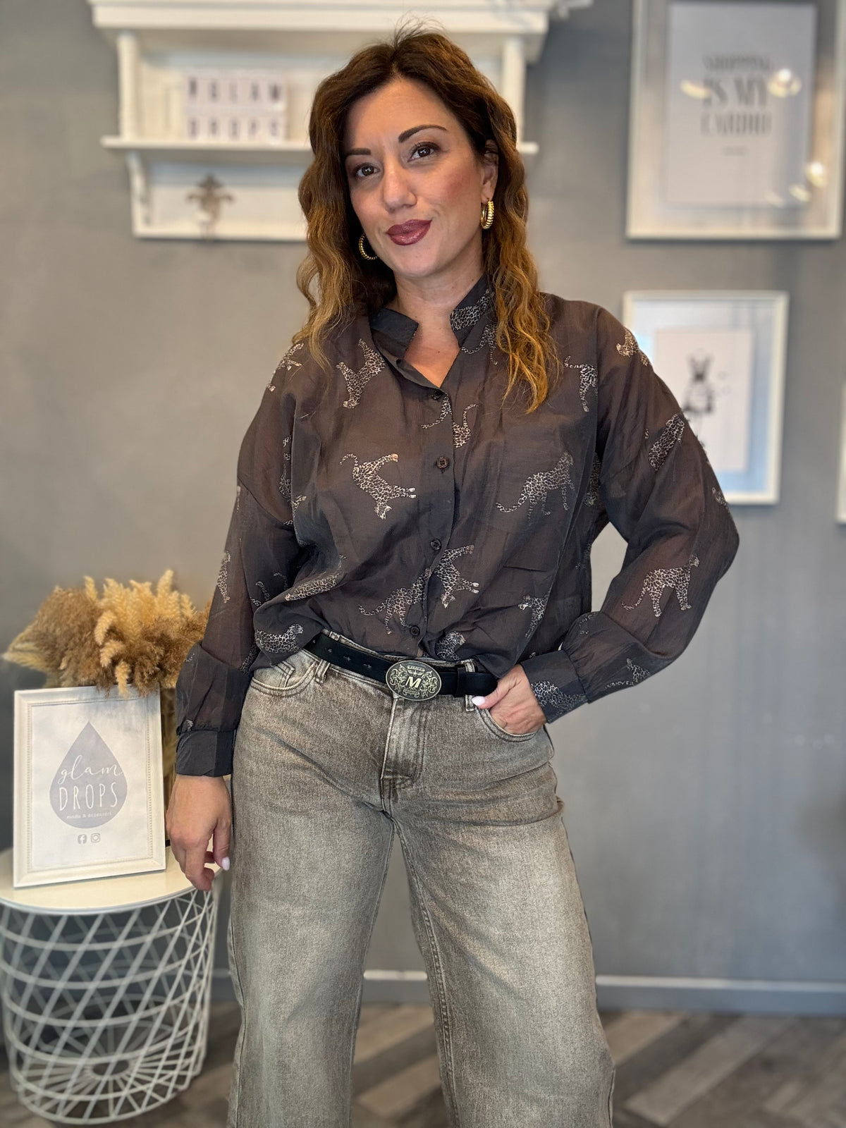 Camicia Wild Leopard moro