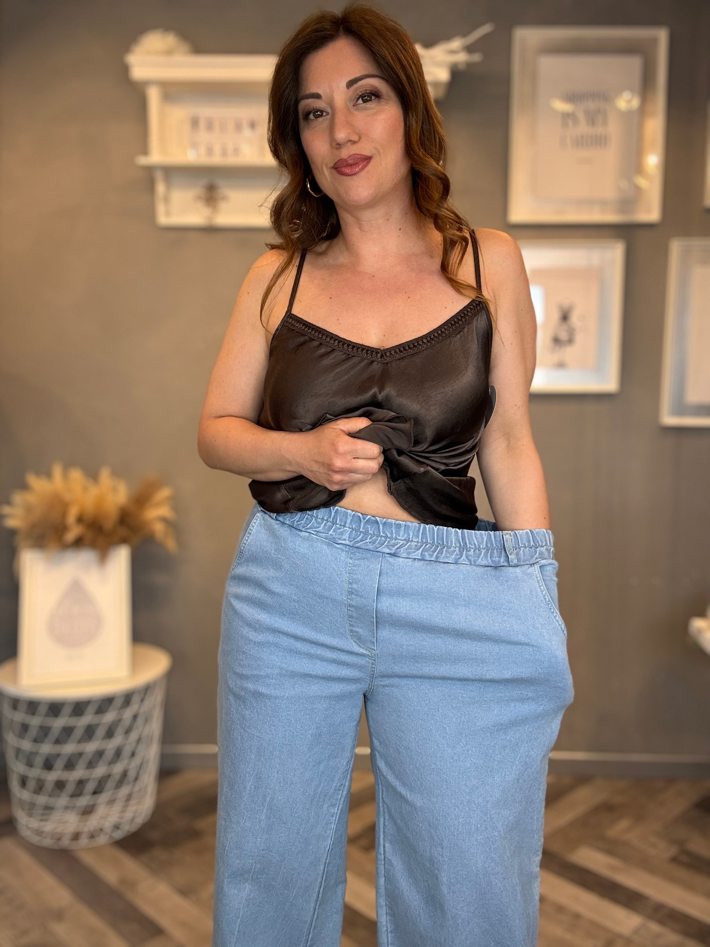 Jeans palazzo Elastic chiaro