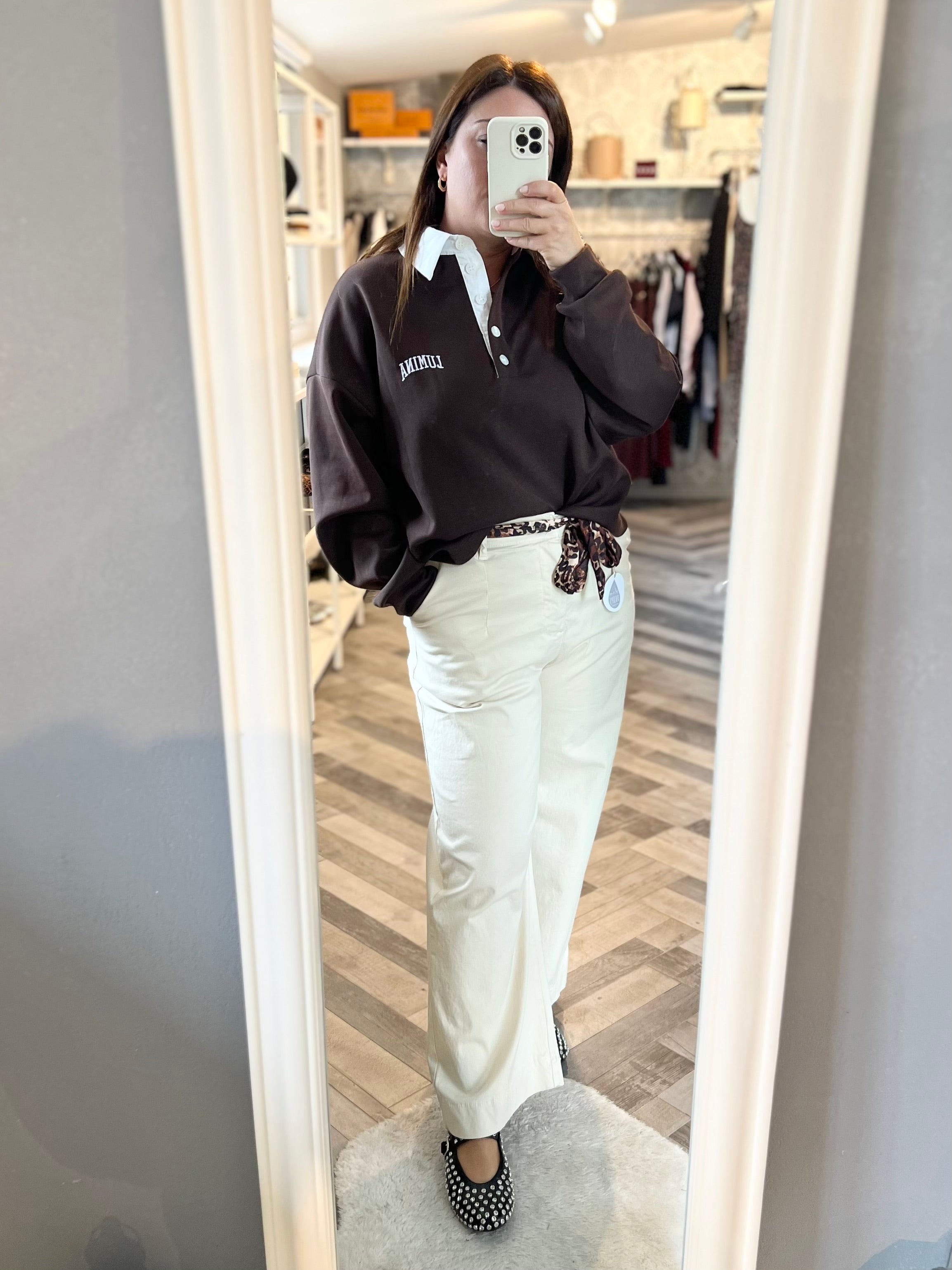 Pantalone palazzo con fusciacca leopardata