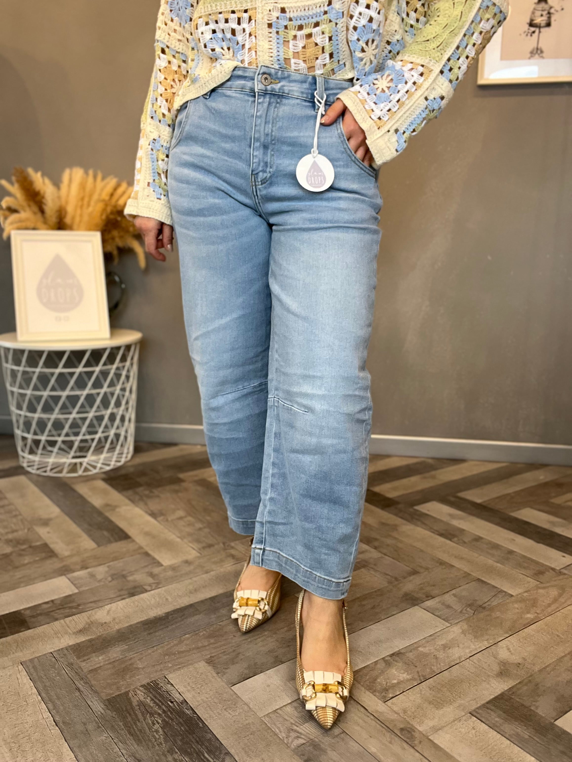 Jeans barrel cropped