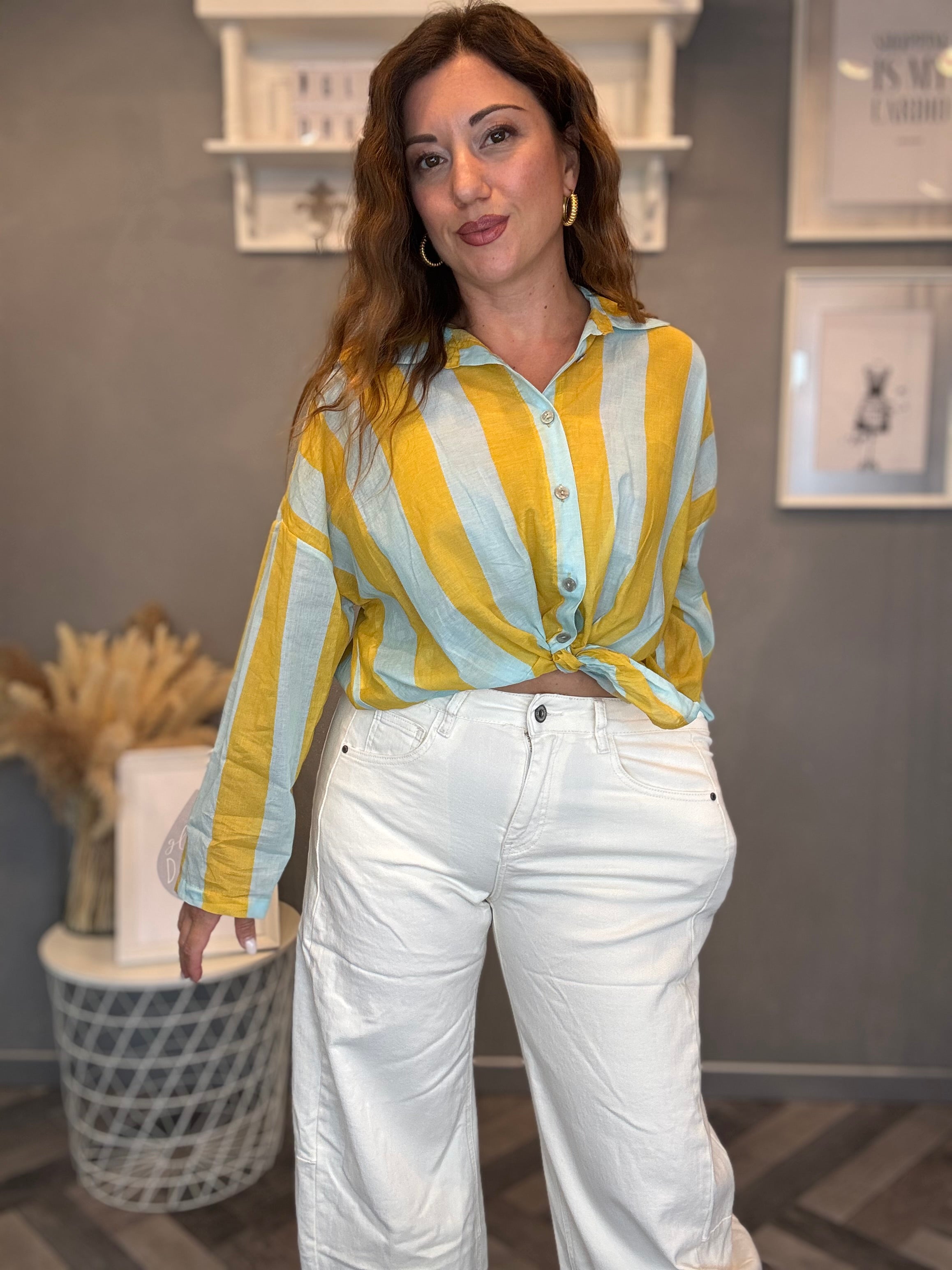 Jeans barrel soft panna