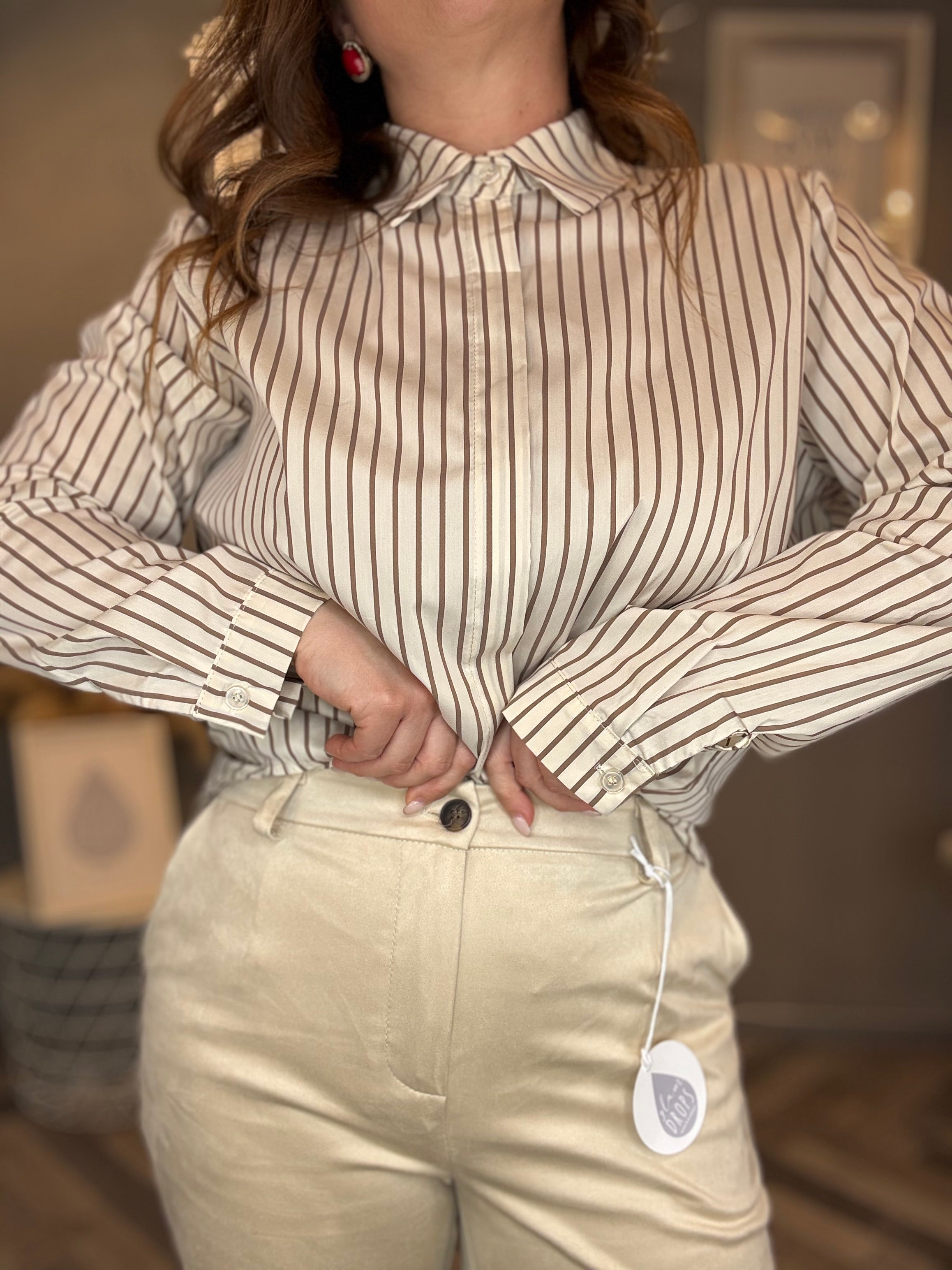 Pantalone eco suede flare burro