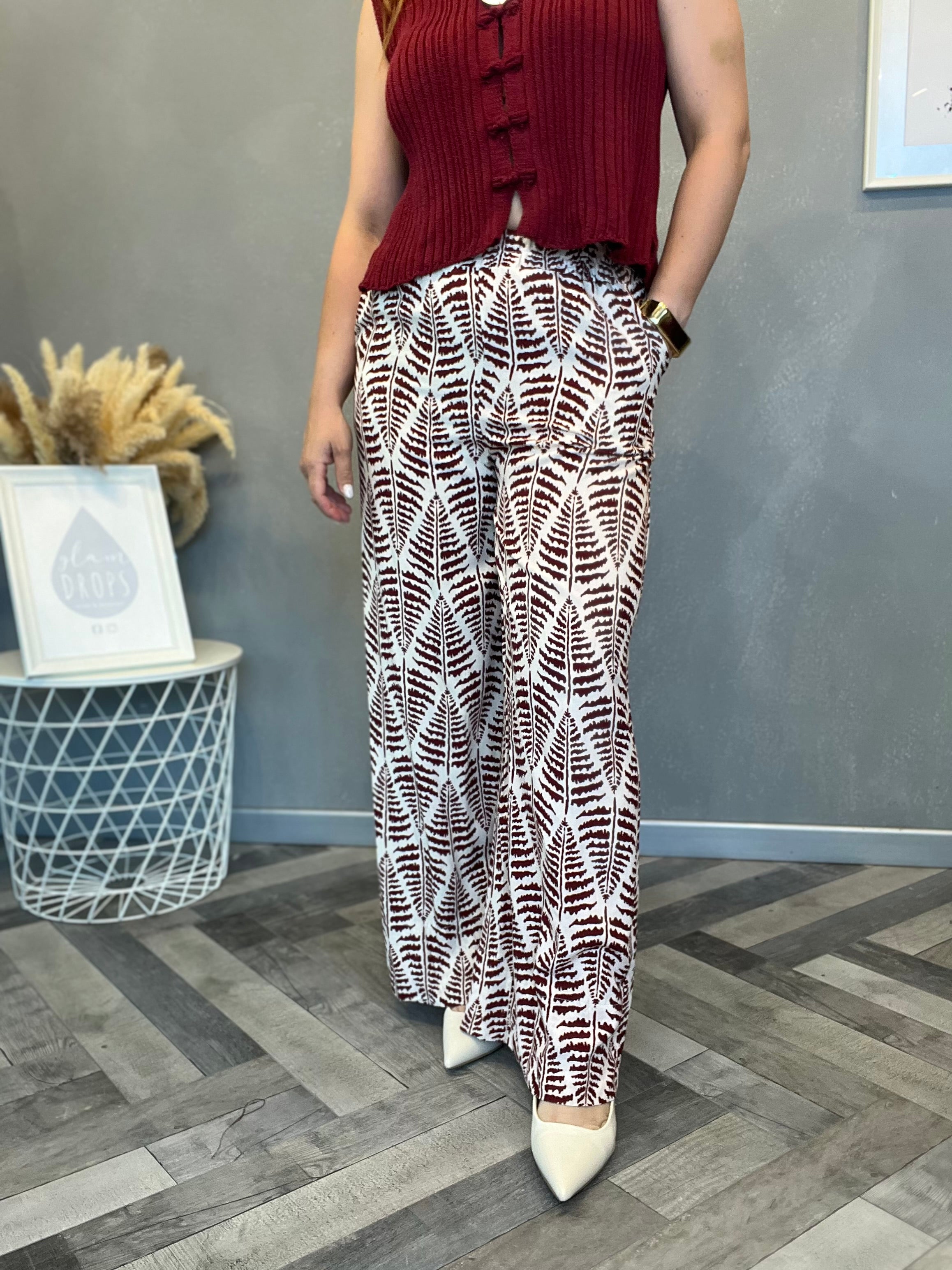 Pantalone felce bordeaux