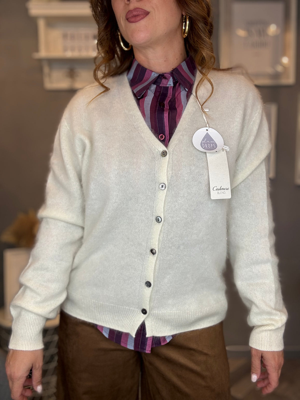 Camicia righe multi purple
