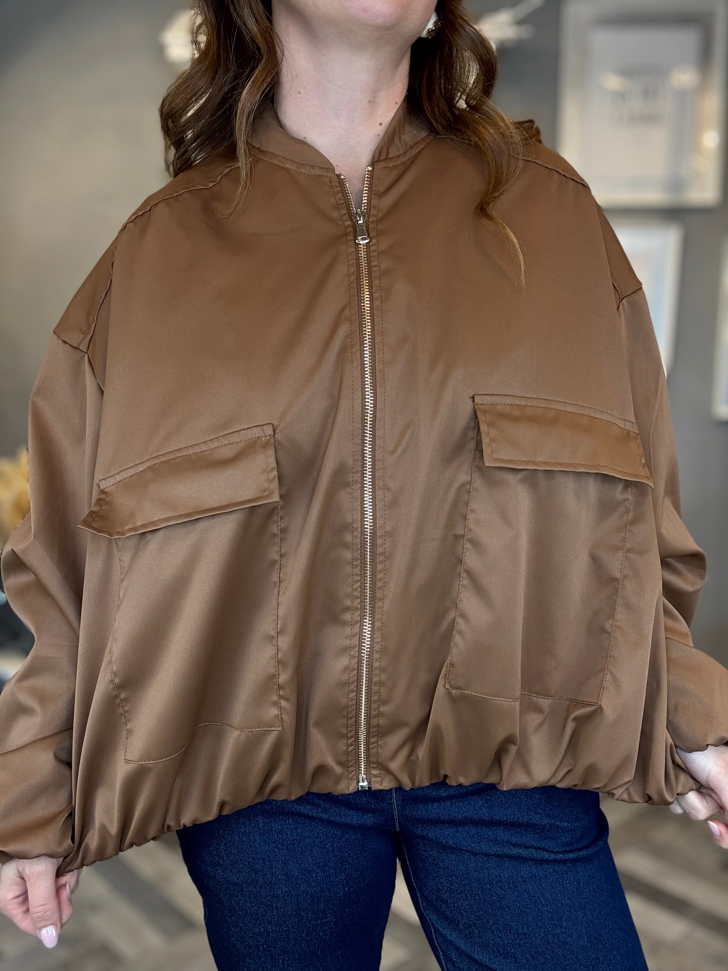 Bomber satin biscotto