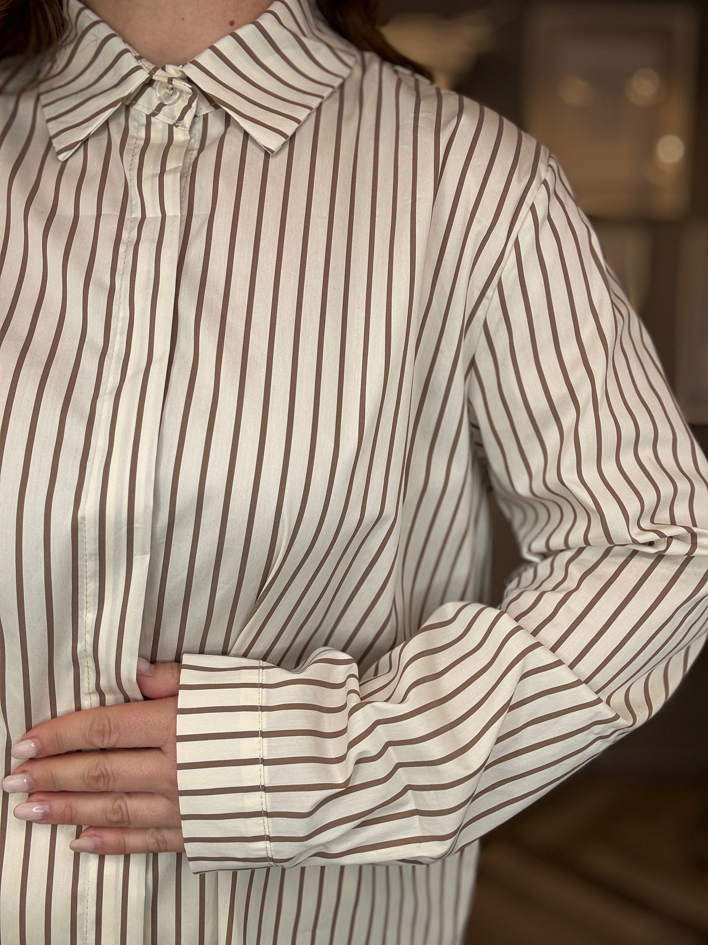 Camicia over burro righe biscotto
