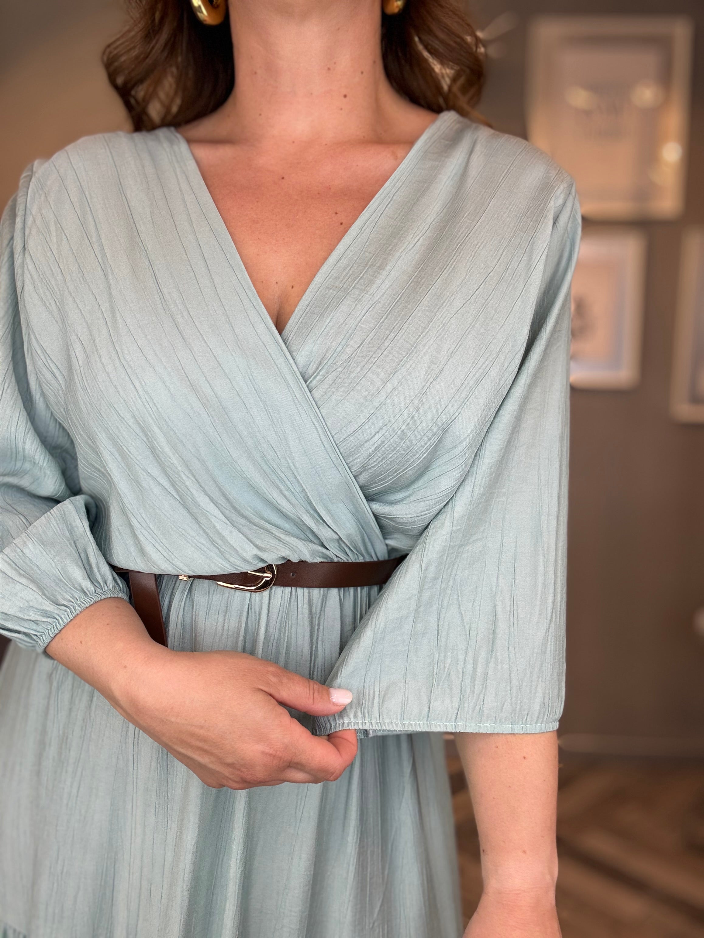 Abito Midi incrocio Soft Verde acqua