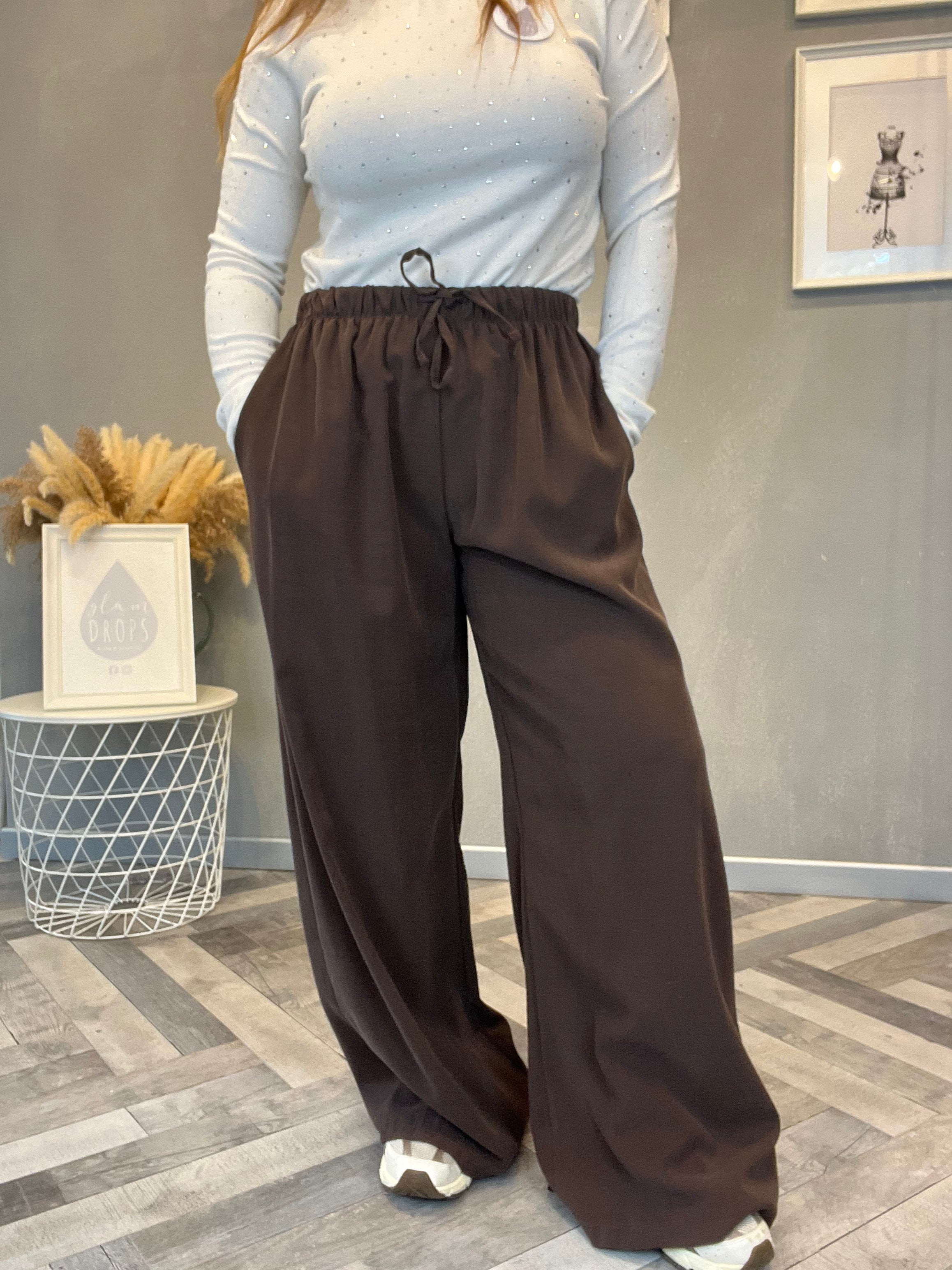 Pantalone fluido cioccolato
