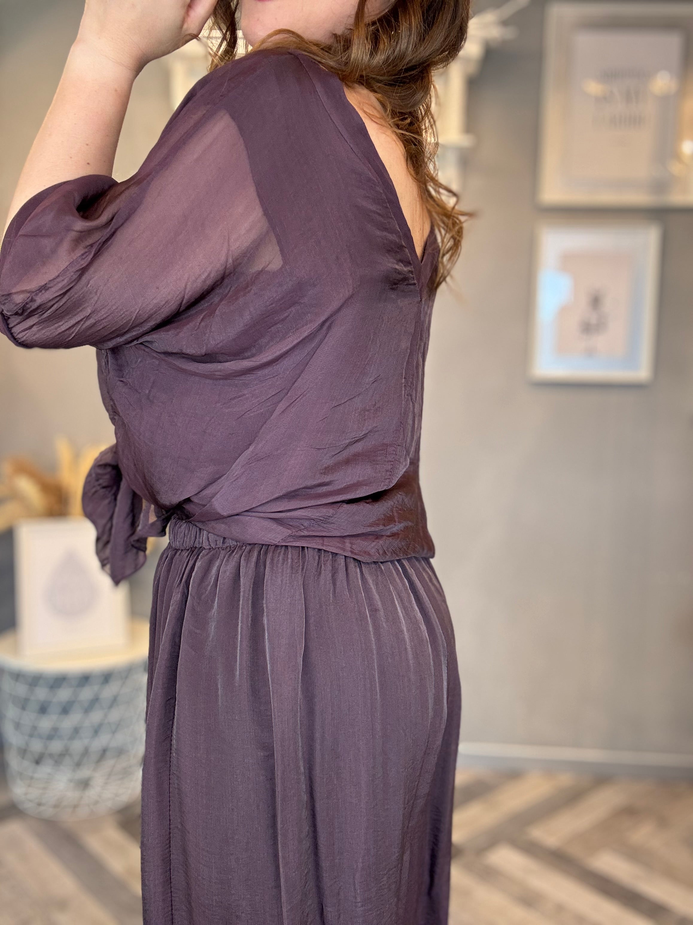 Coordinato satin vinaccia