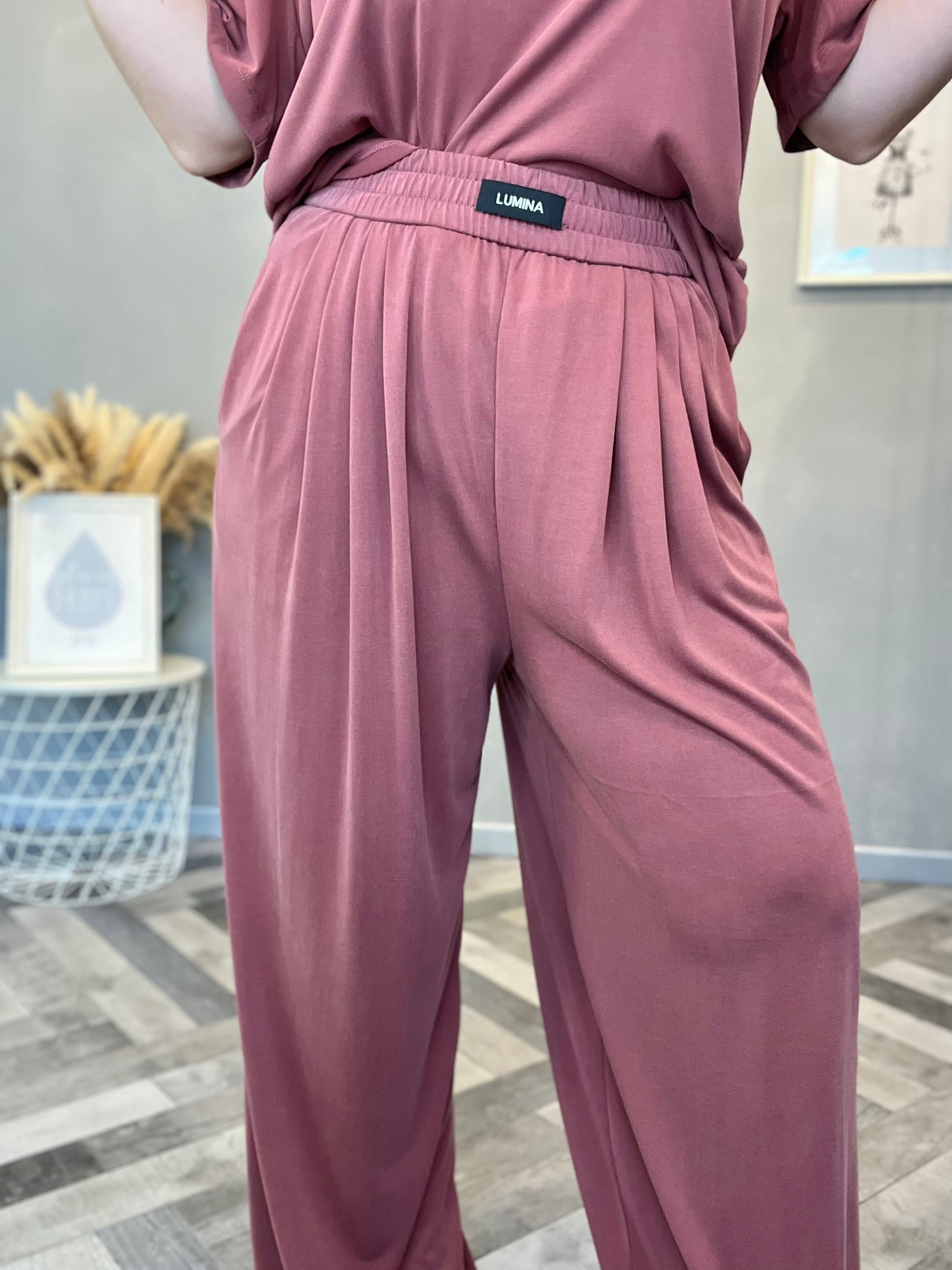 Lumina pantalone in jersey blush