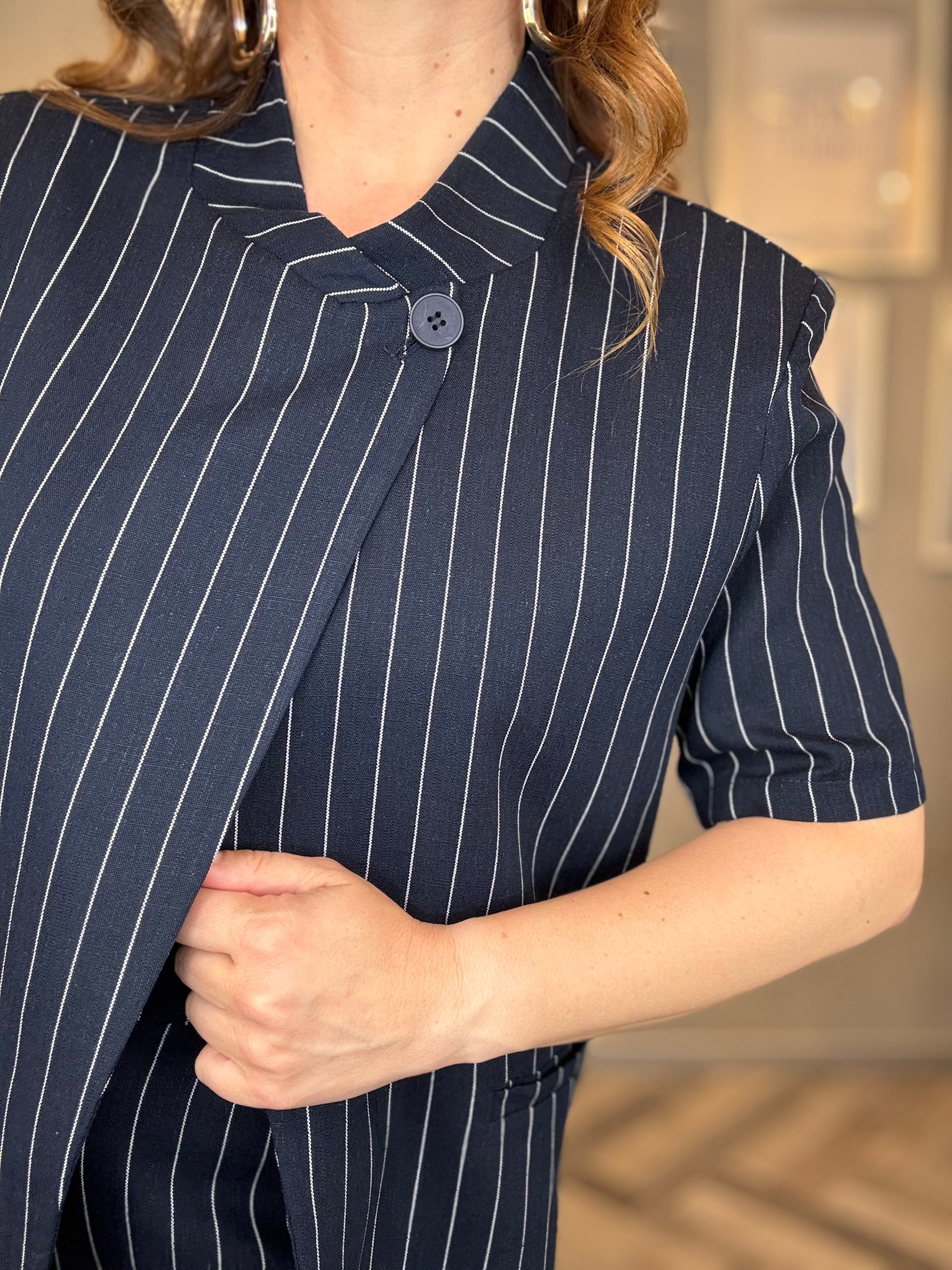 Set Icona gessato blu