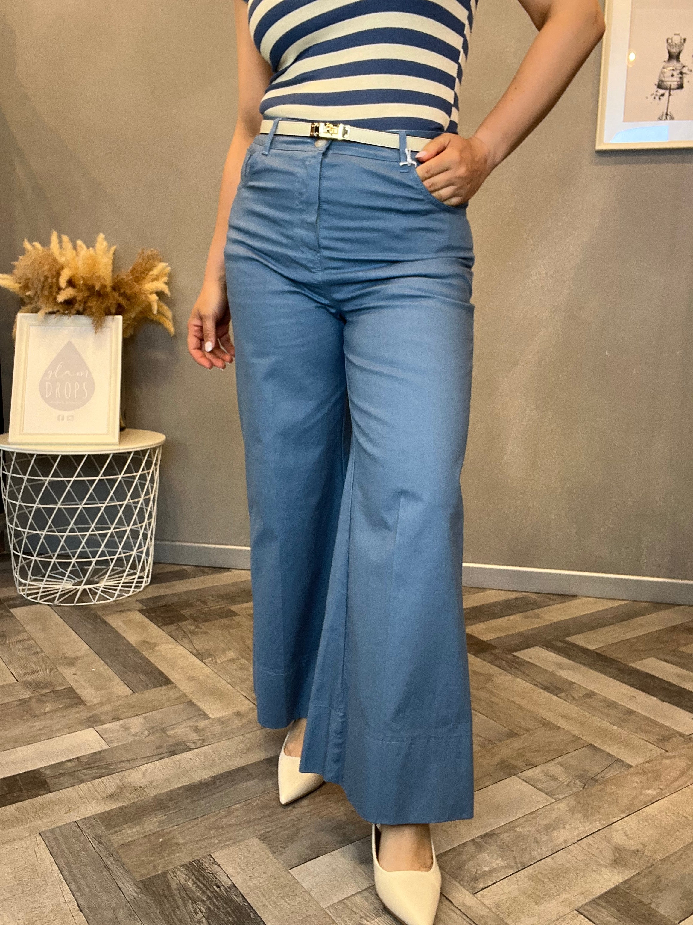 Pantalone wide leg carta da zucchero