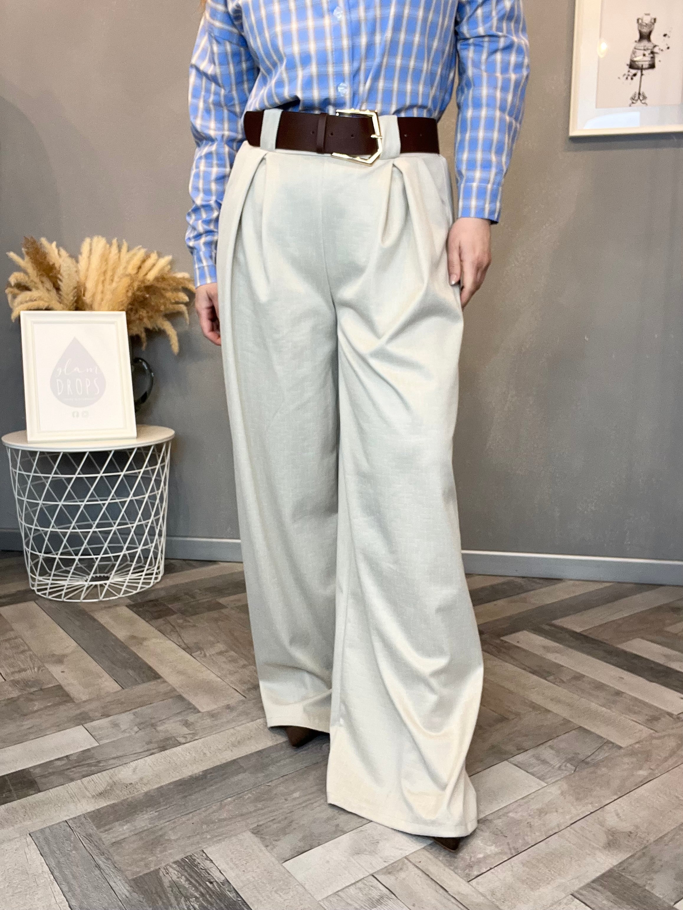 Pantalone jacquard comfort sabbia