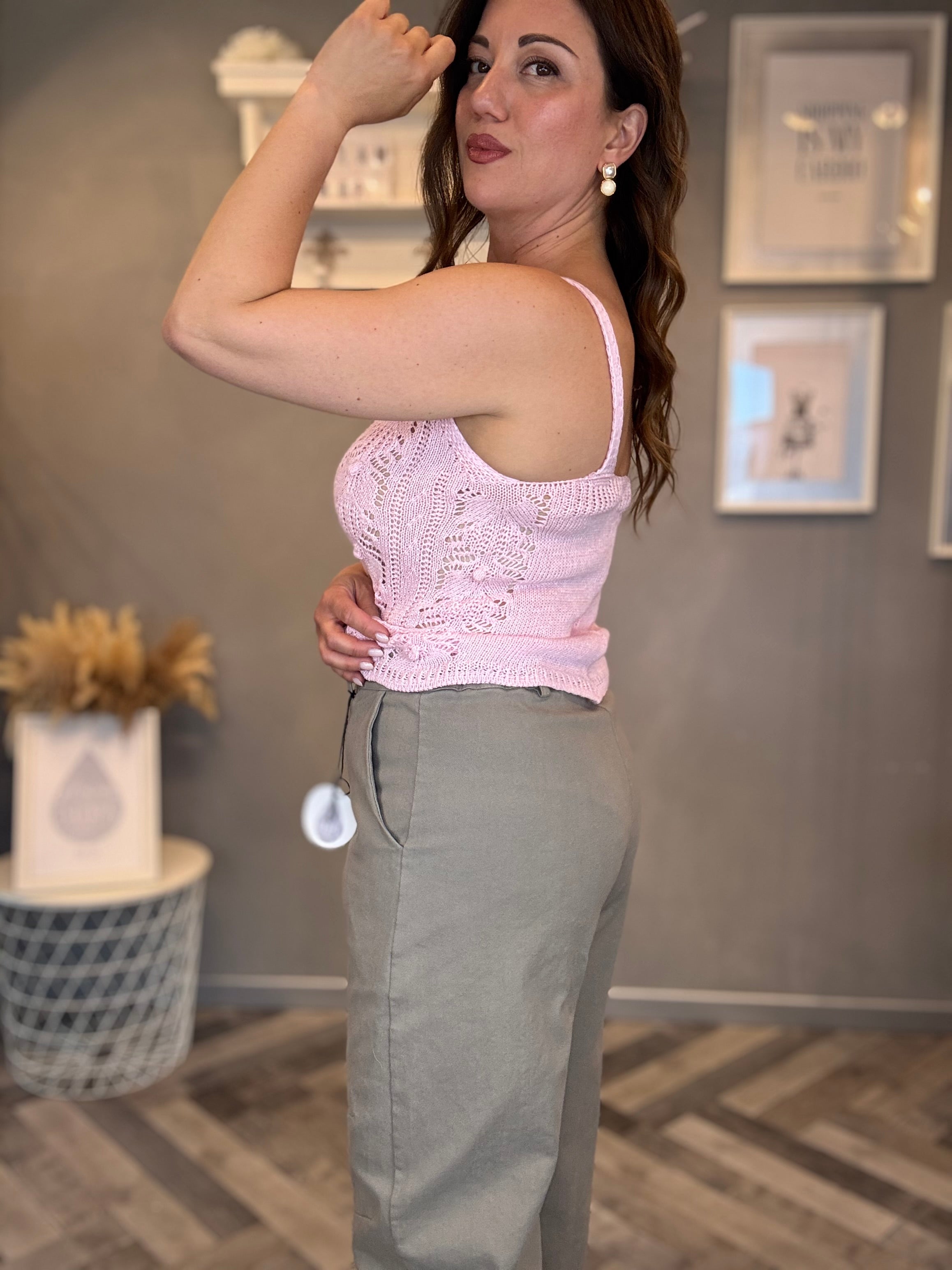 Jeans barrel tortora con cuciture