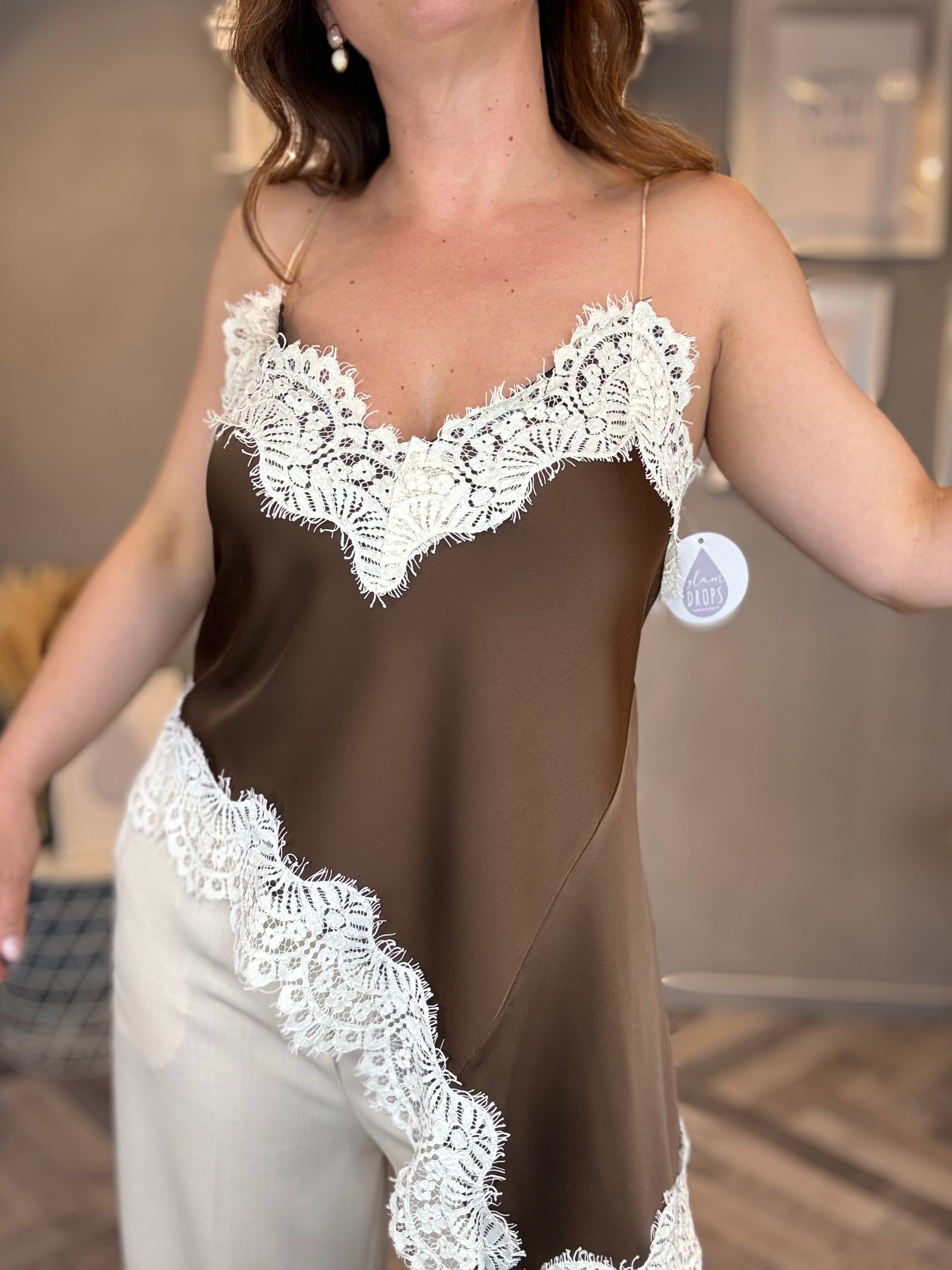 Top Soft lace cioccolato