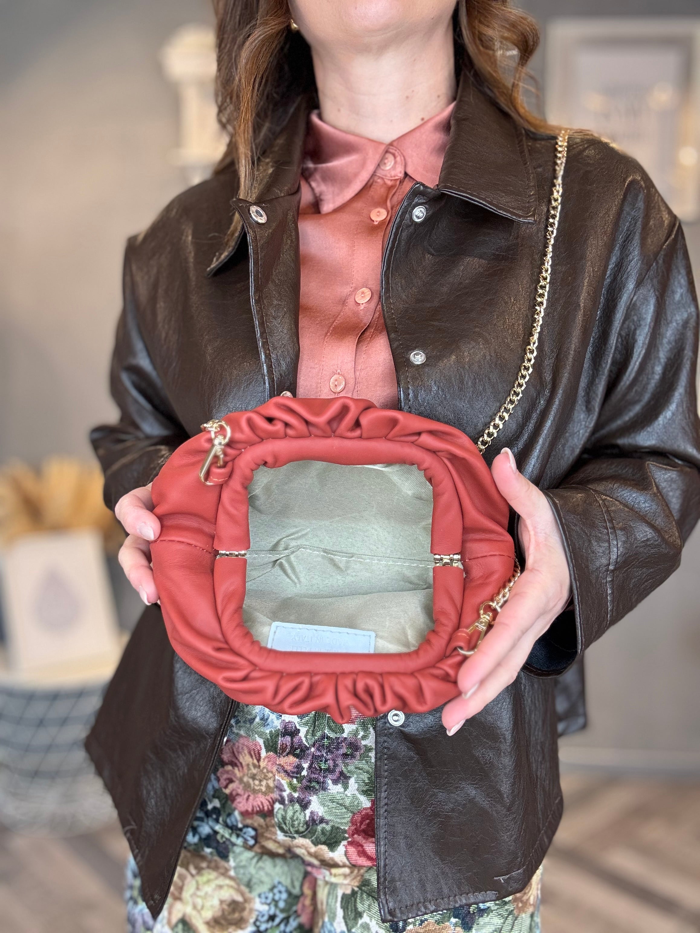 Borsa mini pouch in pelle