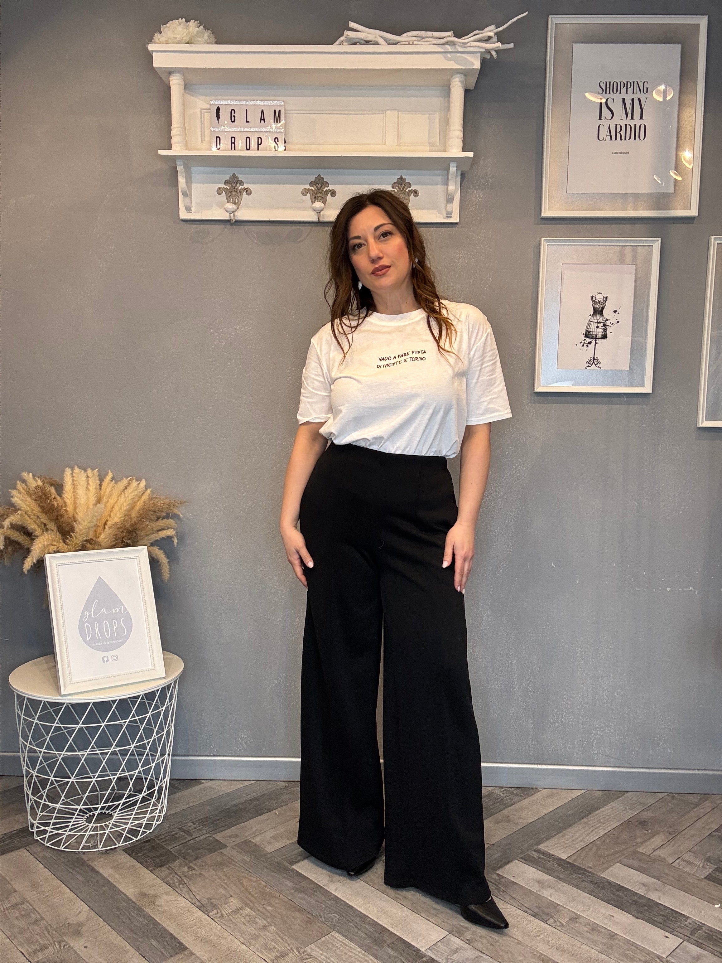 Pantalone palazzo punto Milano nero