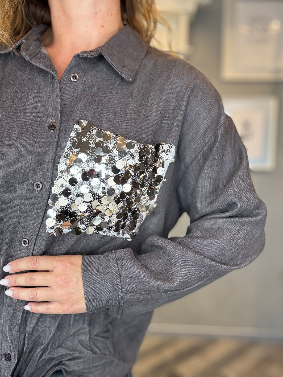 Camicia Sparkle Poket fango