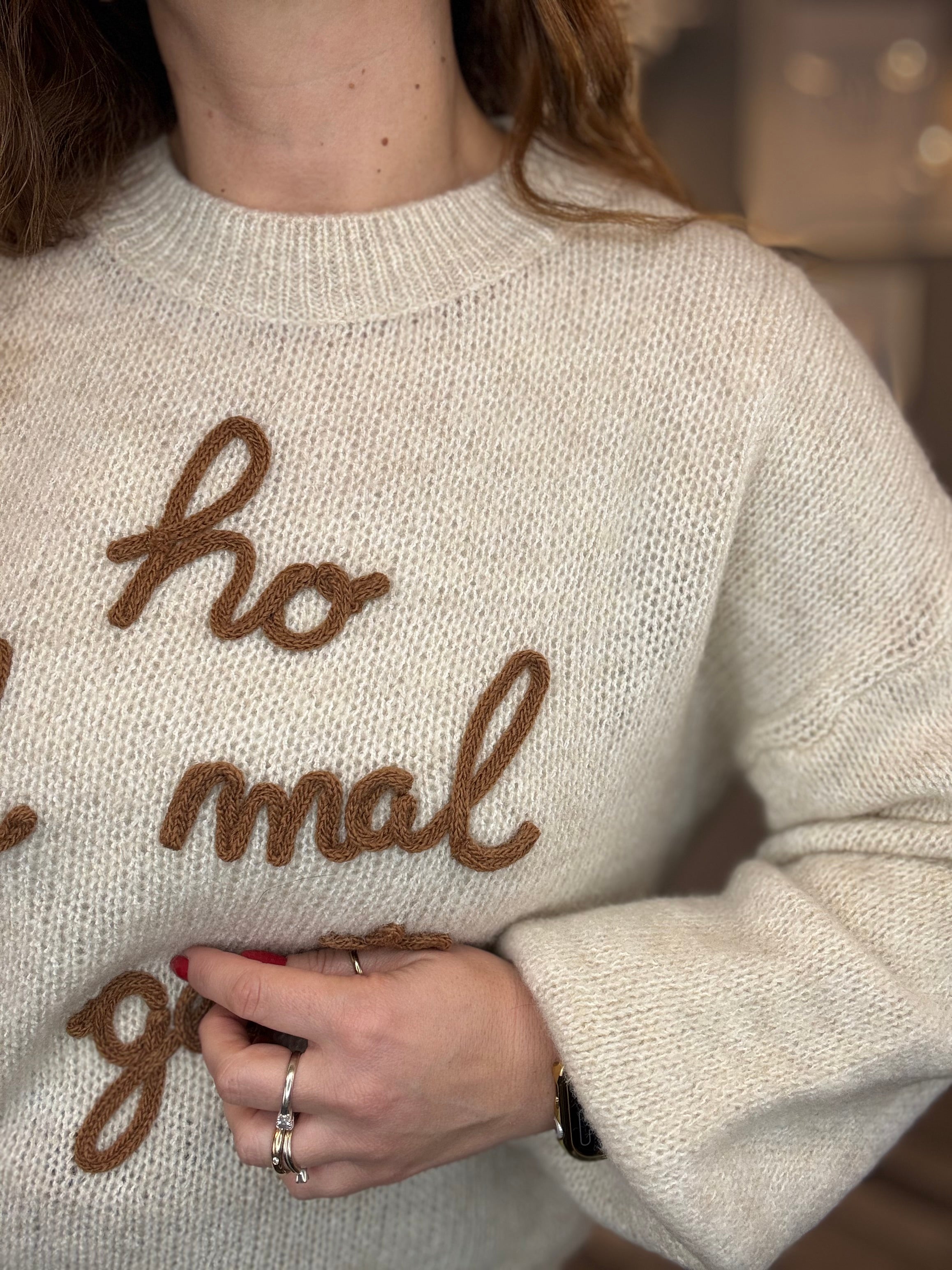 Maglioncino Ho il mal di gente sabbia