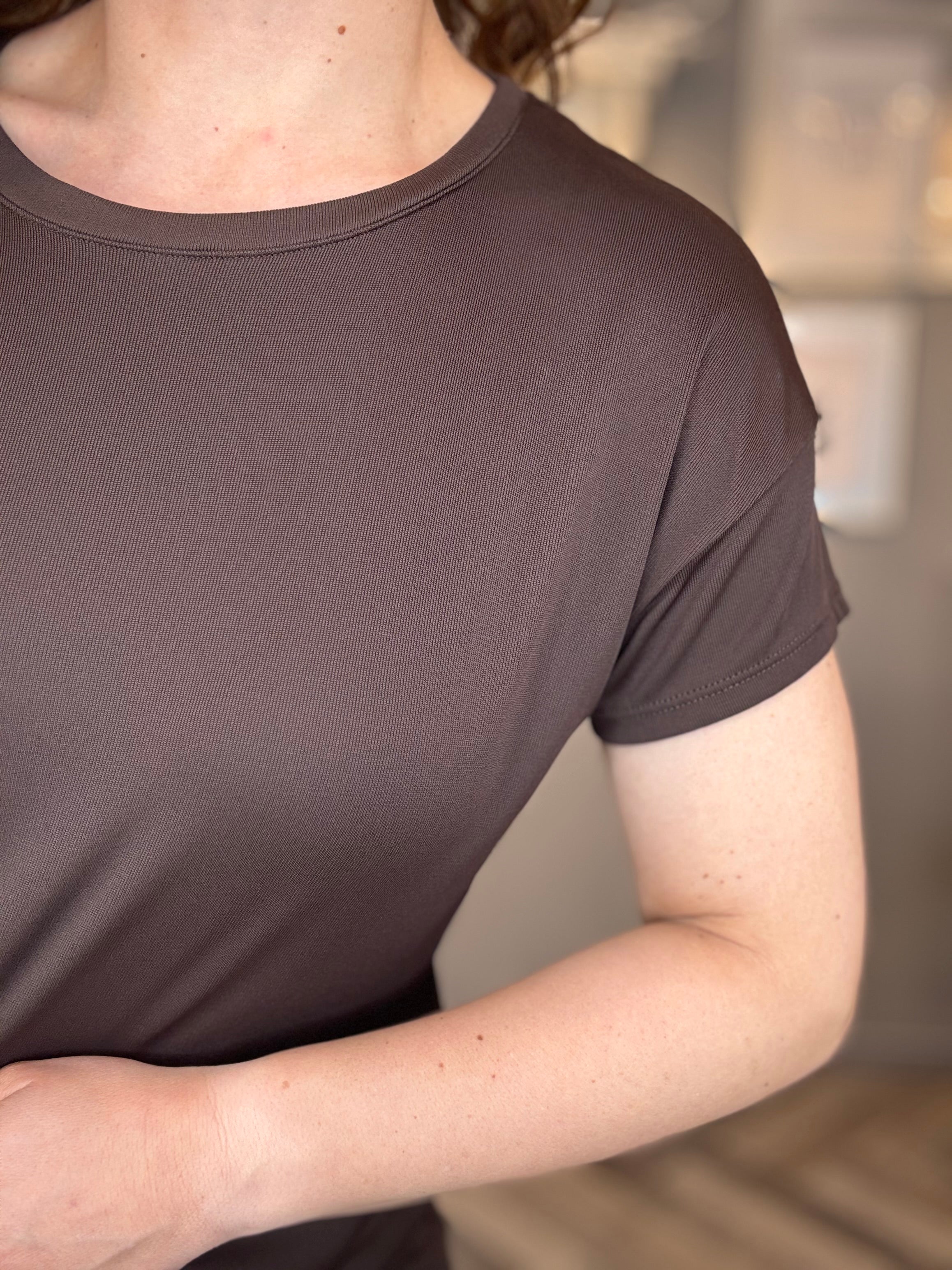 T-shirt basic modal ruggine moro
