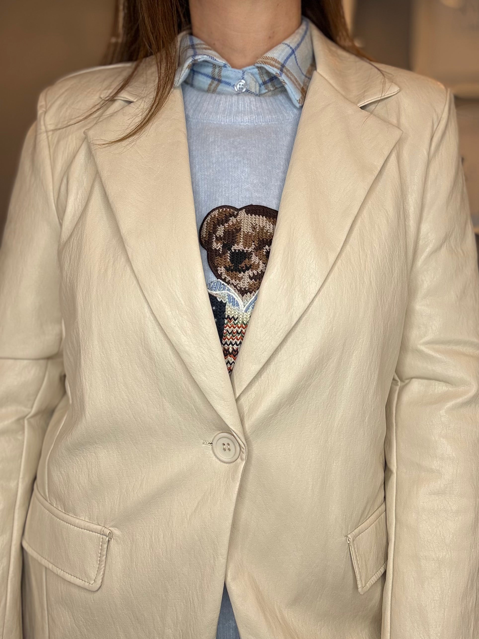 Blazer ecopelle burro
