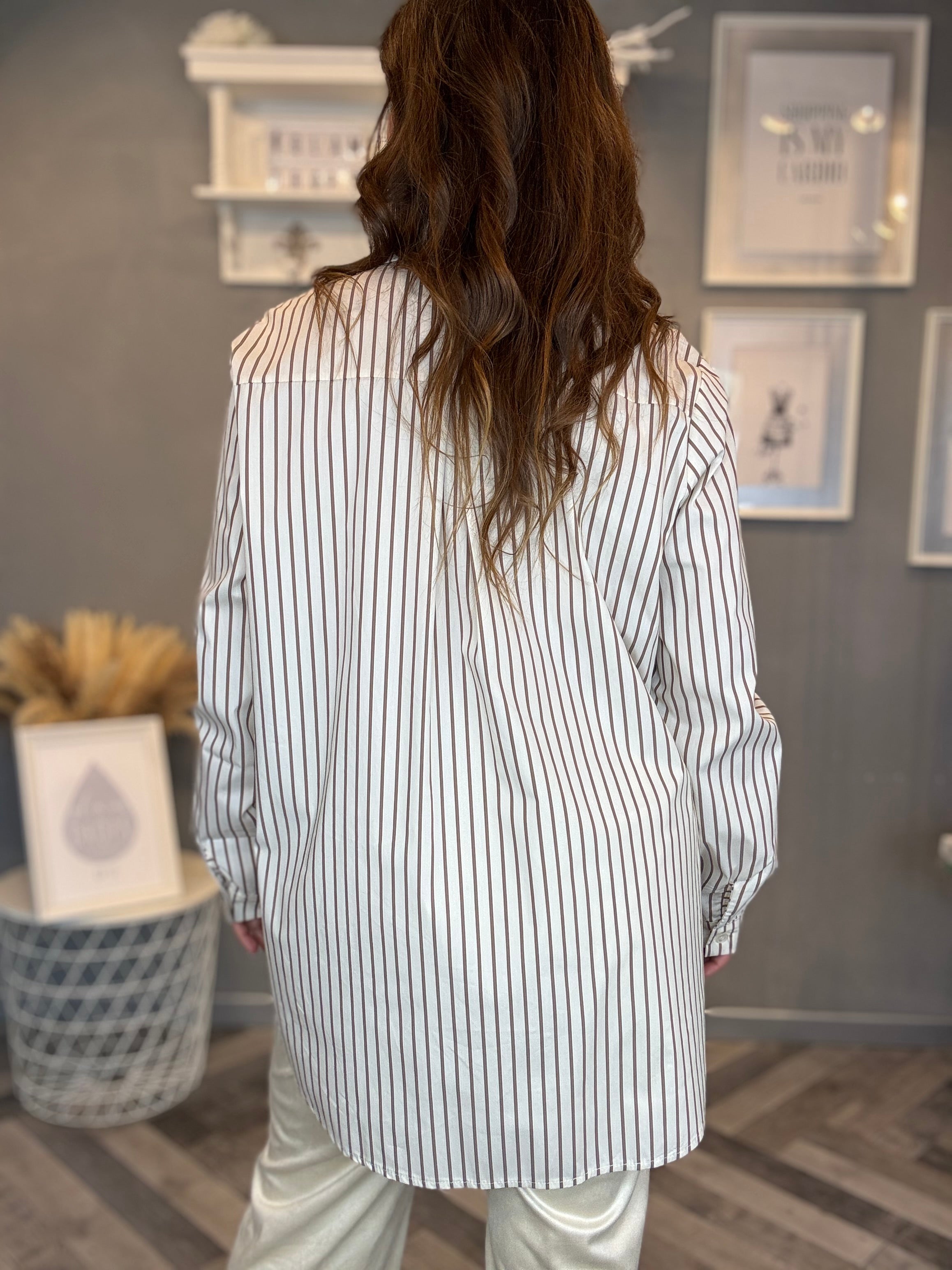 Camicia over burro righe biscotto