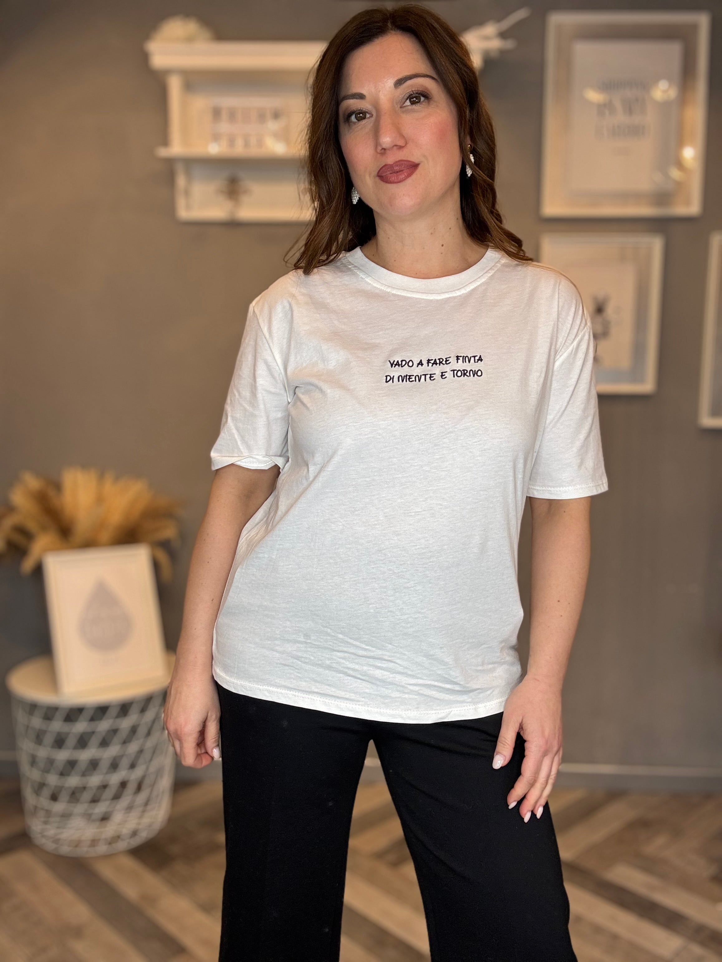 T-shirt Vado a fare finta nero