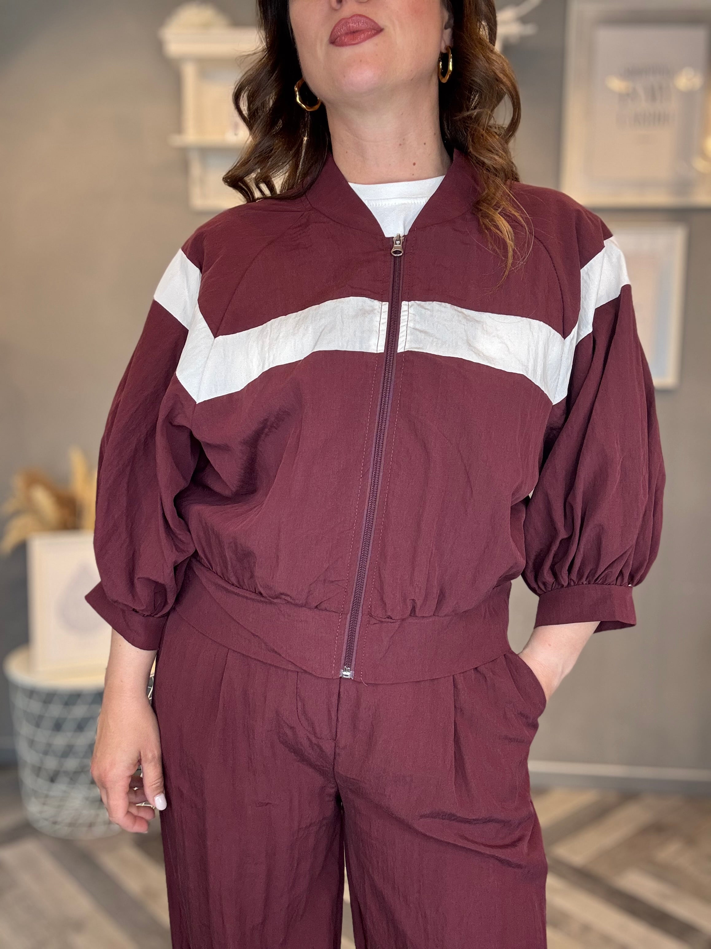 Giubbino Cupro Bordeaux