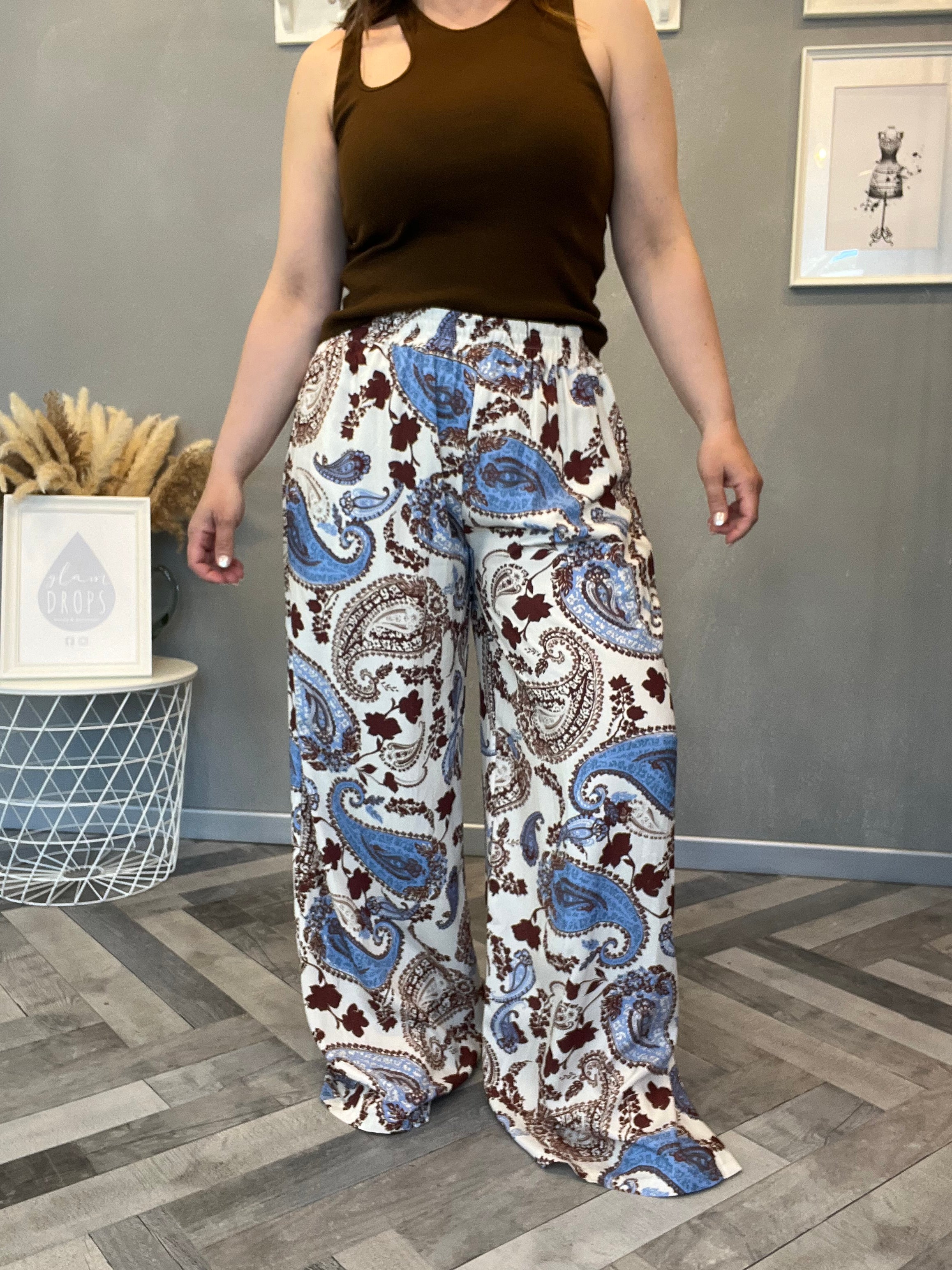 Lumina pantaloni in stampa paisley