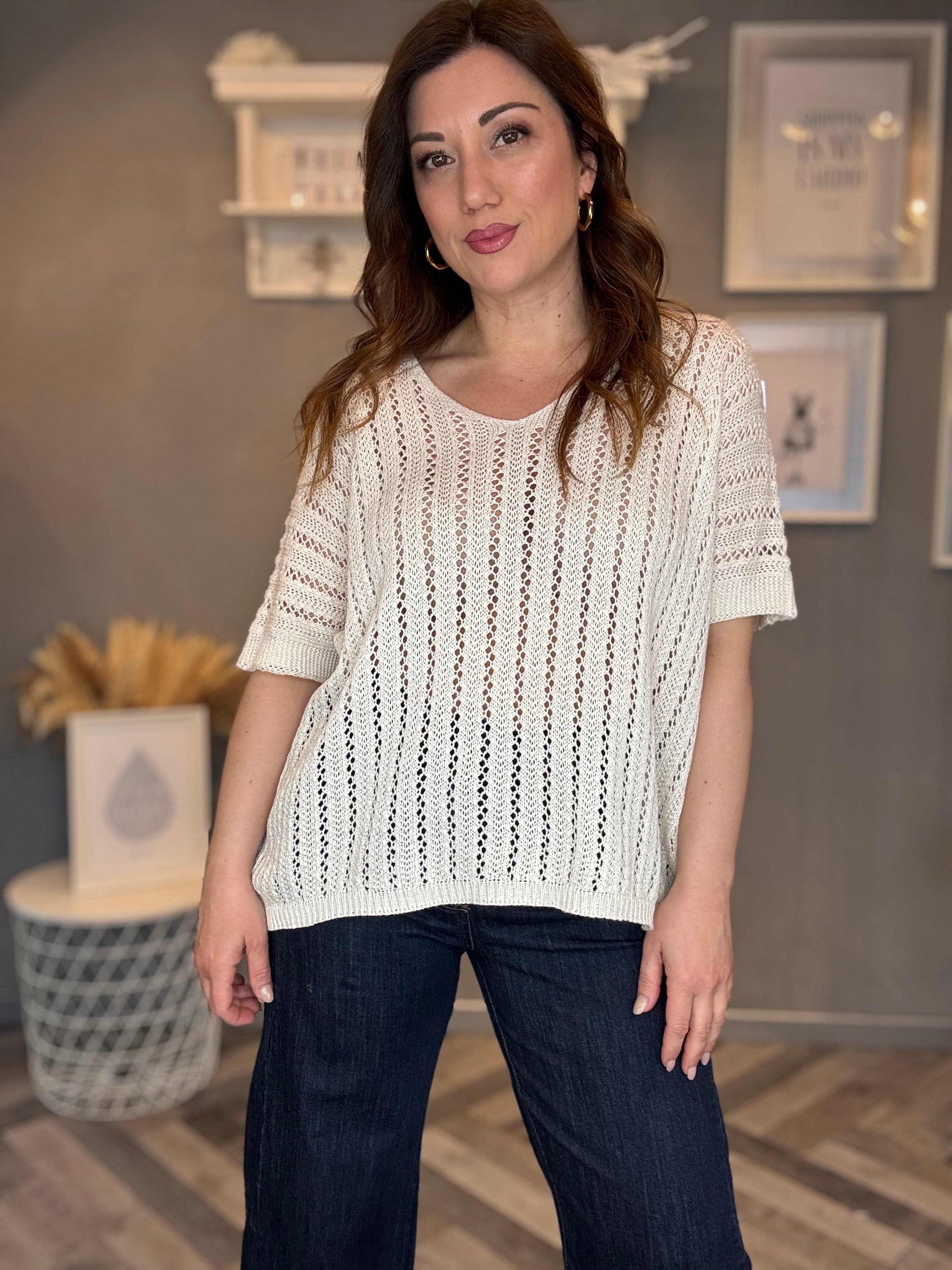 Maglia traforata soft cotton