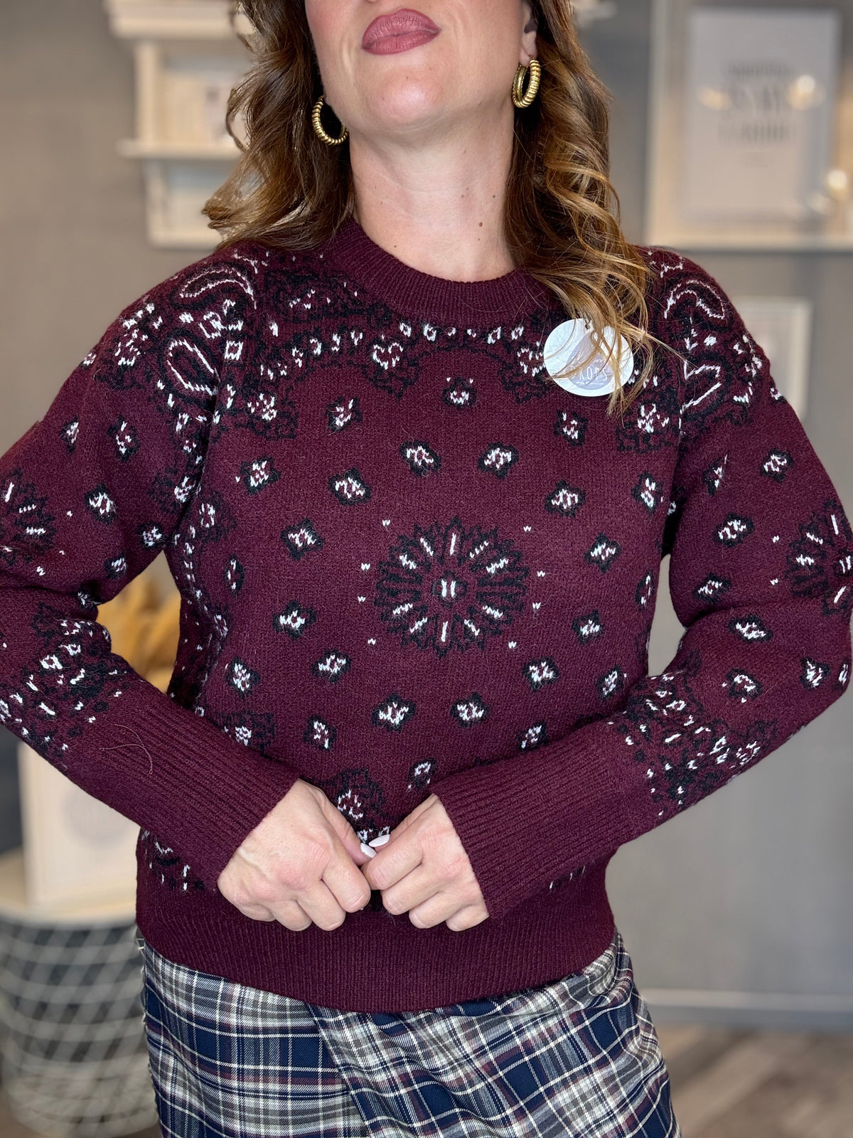 Maglione Bandana bordeaux