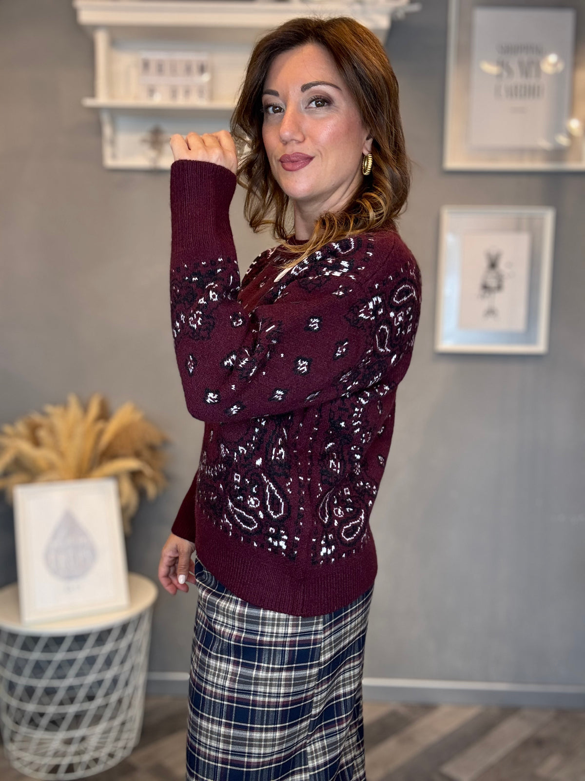 Maglione Bandana bordeaux